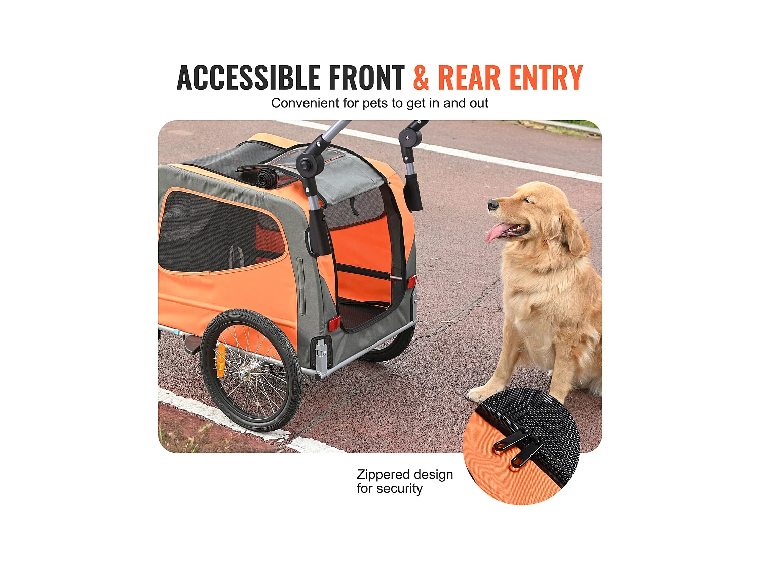 Reboque de Bicicleta 2 em 1, SucceBuy Reboque e Carrinho para Animais de Estimação, Capacidade de Transporte de Cães e Gatos de 30 kg, Resistente à Água