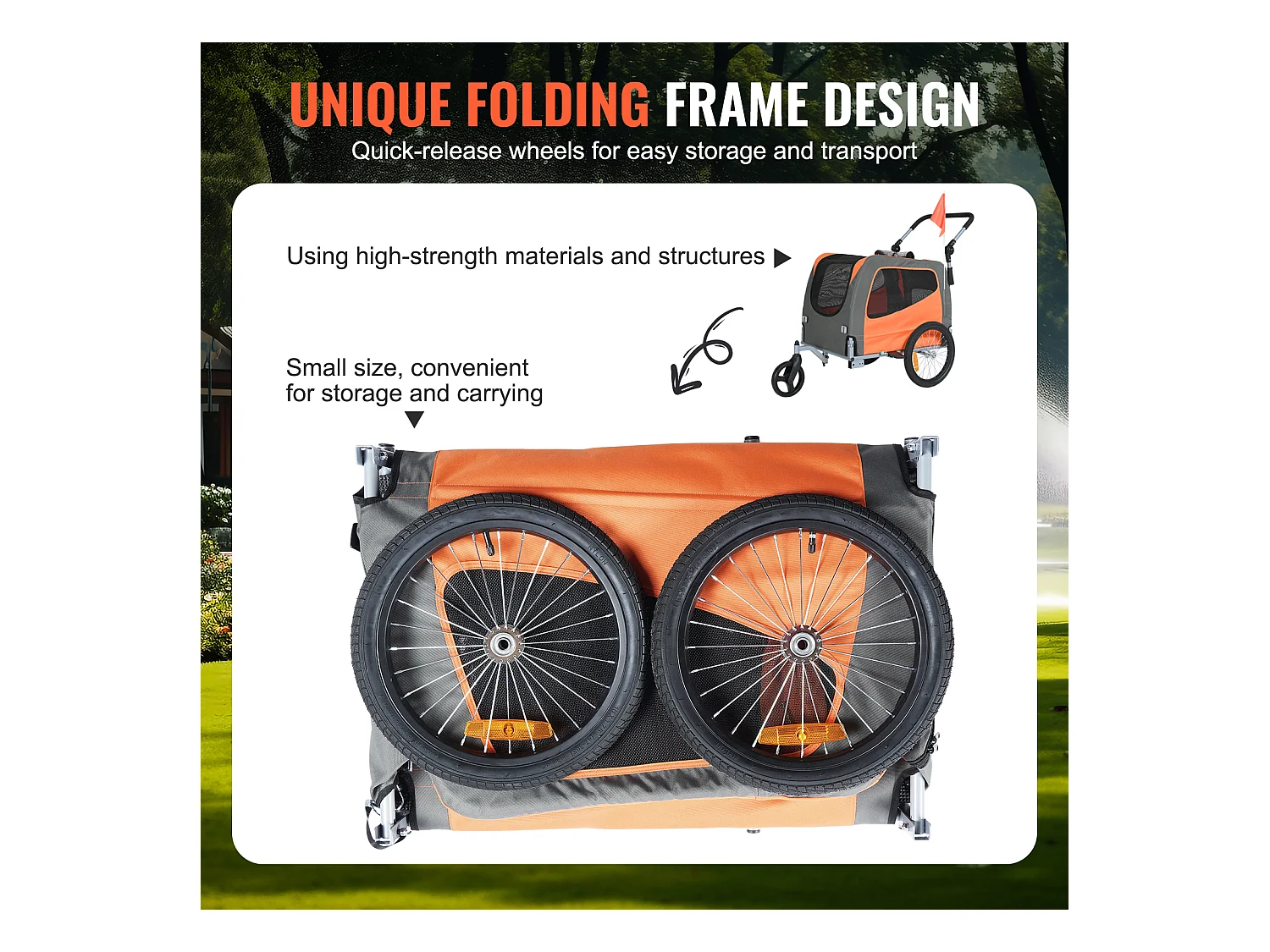 Reboque de Bicicleta 2 em 1, SucceBuy Reboque e Carrinho para Animais de Estimação, Capacidade de Transporte de Cães e Gatos de 30 kg, Resistente à Água