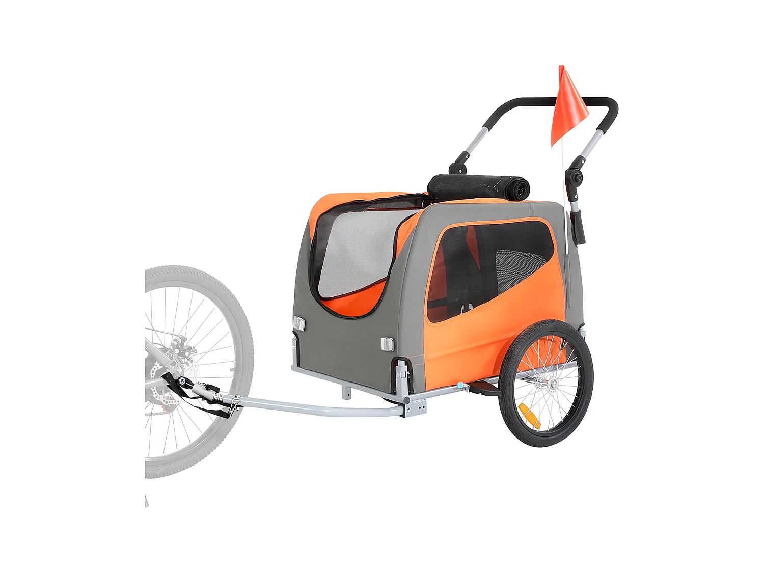 Reboque de Bicicleta 2 em 1, SucceBuy Reboque e Carrinho para Animais de Estimação, Capacidade de Transporte de Cães e Gatos de 30 kg, Resistente à Água