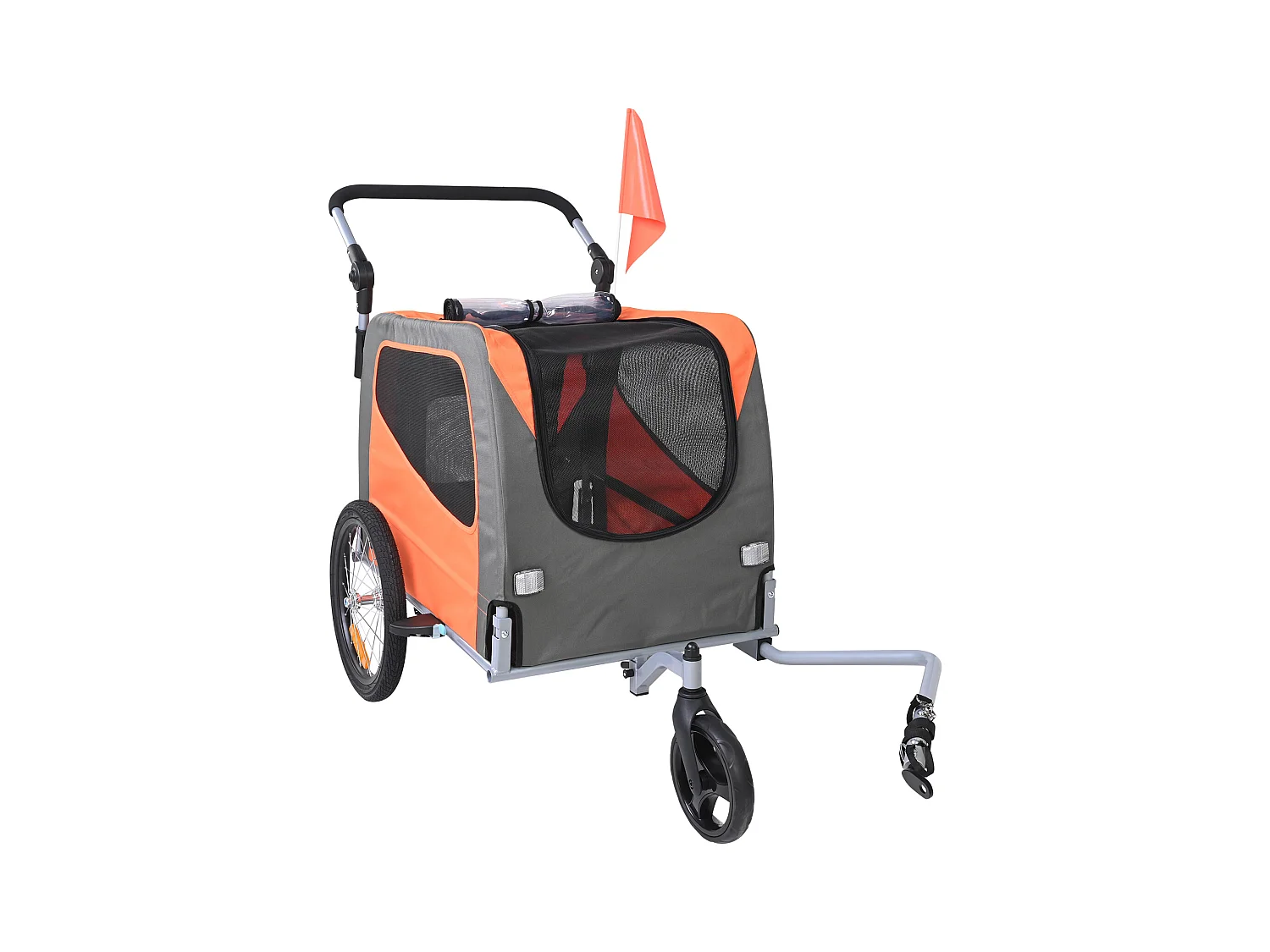 Remorque 2in1 de Vélo, SucceBuy Remorque et Poussette pour Animaux de Compagnie, Capacité de Transport pour Chien et Chat de 30 kg, Résistante à l'Eau