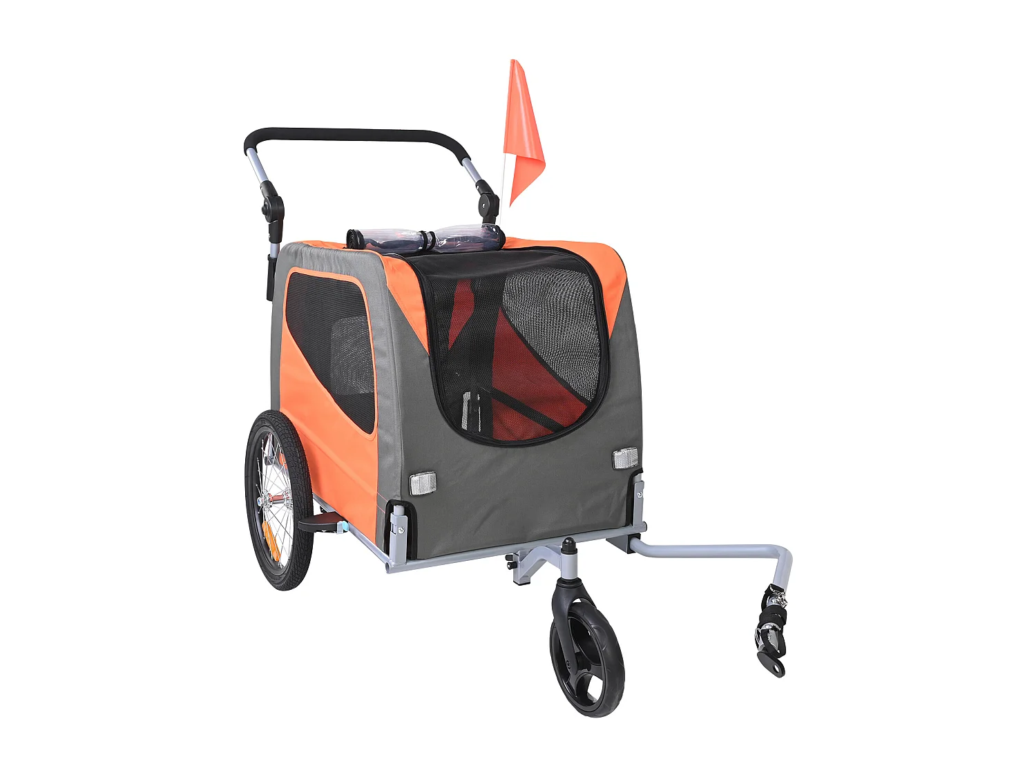 Remorque 2in1 de Vélo, SucceBuy Remorque et Poussette pour Animaux de Compagnie, Capacité de Transport pour Chien et Chat de 30 kg, Résistante à l'Eau