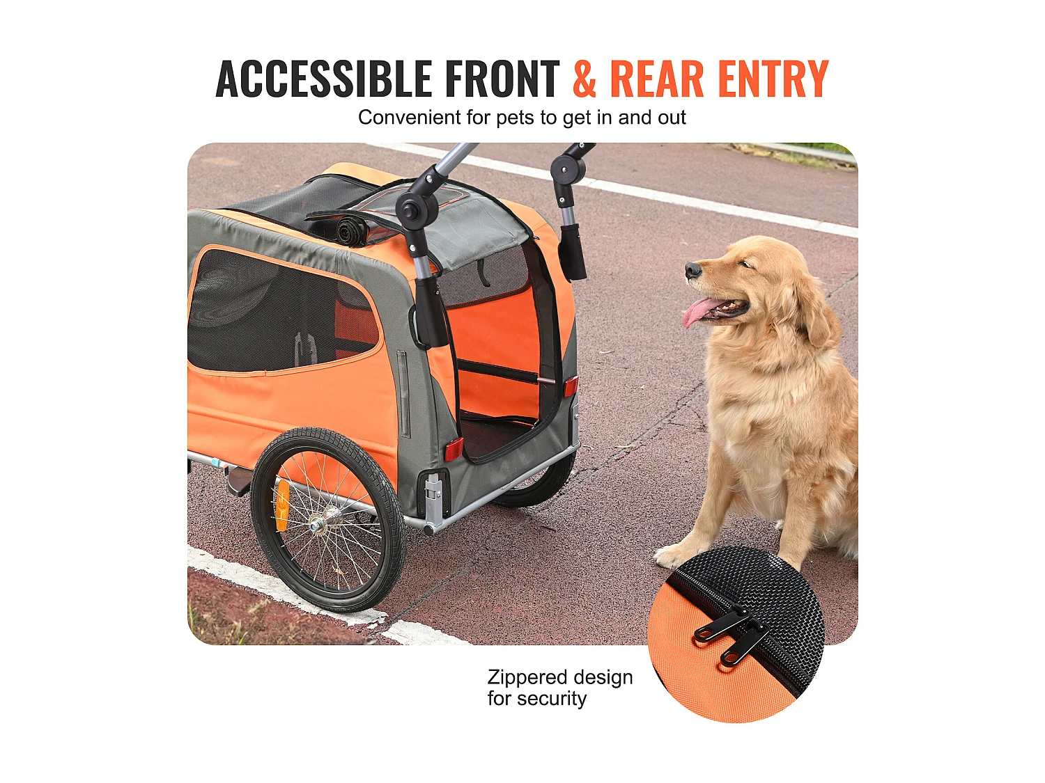 Remorque 2in1 de Vélo, SucceBuy Remorque et Poussette pour Animaux de Compagnie, Capacité de Transport pour Chien et Chat de 30 kg, Résistante à l'Eau