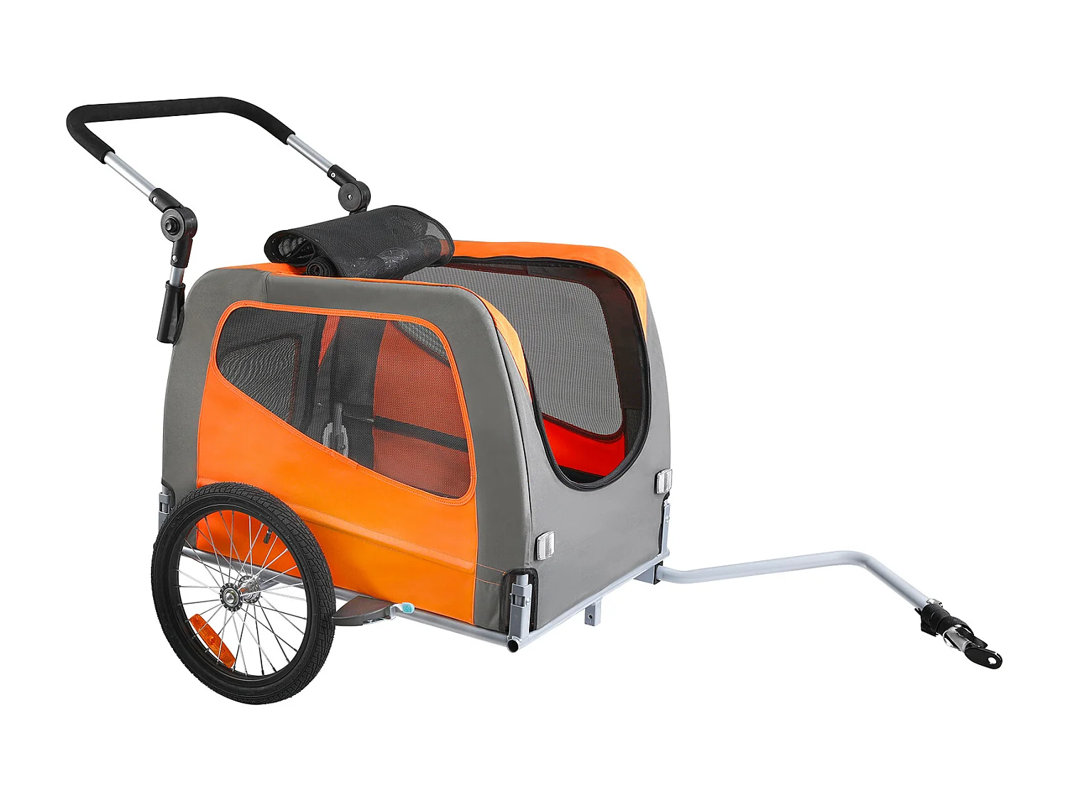 Remorque 2in1 de Vélo, SucceBuy Remorque et Poussette pour Animaux de Compagnie, Capacité de Transport pour Chien et Chat de 30 kg, Résistante à l'Eau