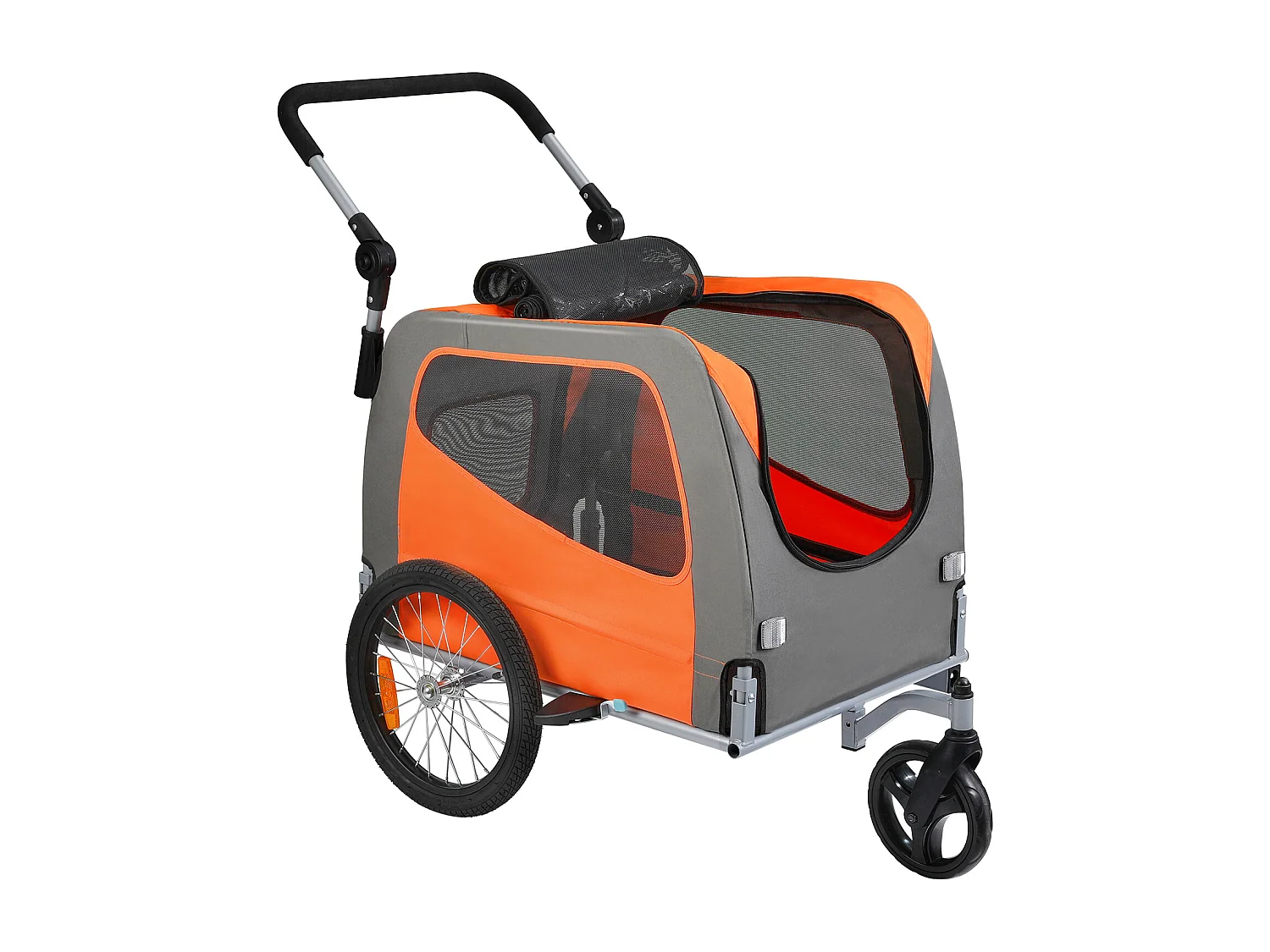 Remorque 2in1 de Vélo, SucceBuy Remorque et Poussette pour Animaux de Compagnie, Capacité de Transport pour Chien et Chat de 30 kg, Résistante à l'Eau