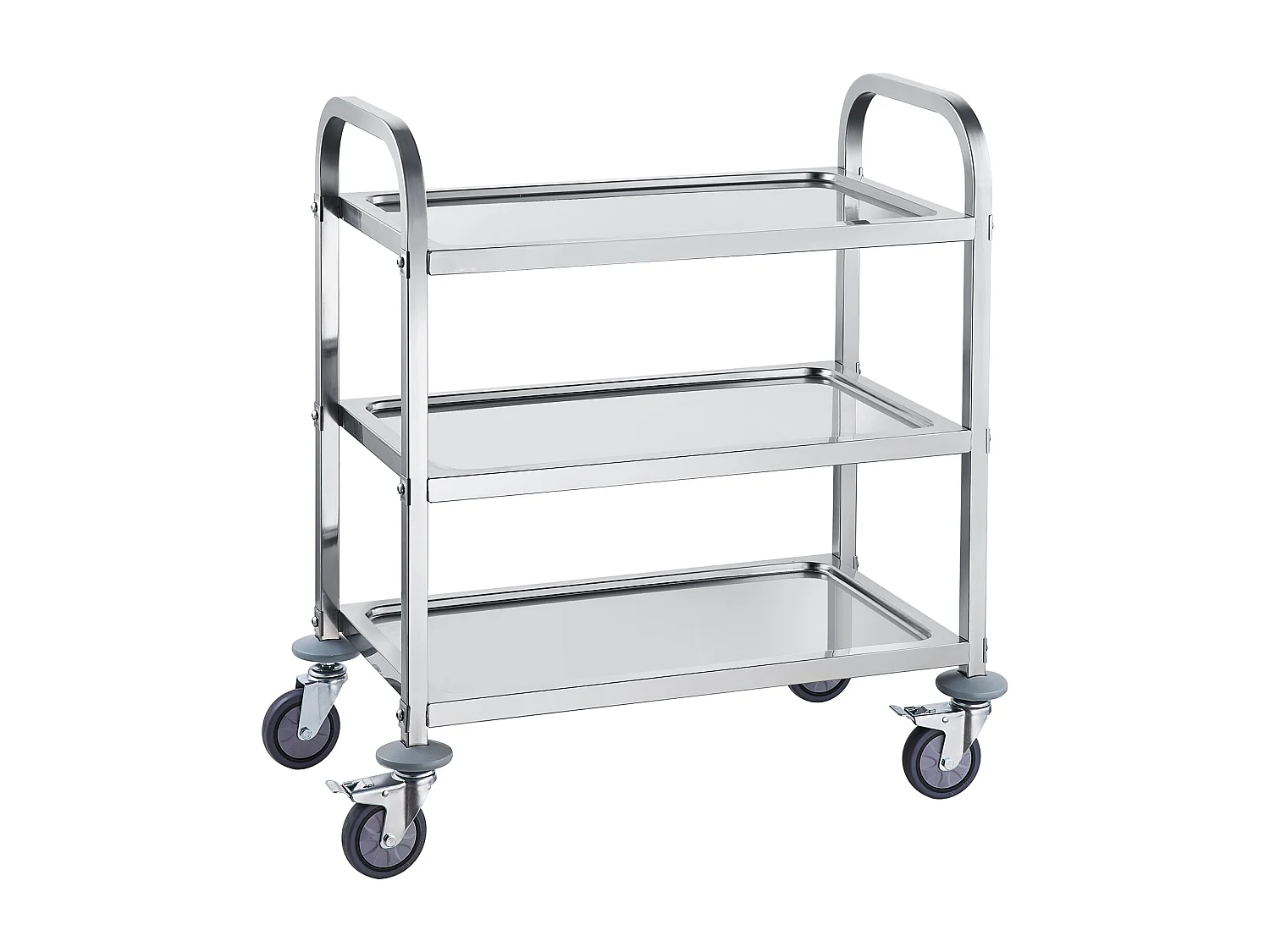 Carro de Herramientas SucceBuy Carro de Herramientas de 3 Niveles de Acero Inoxidable, 181 kg, Móvil, para Laboratorio Clínico