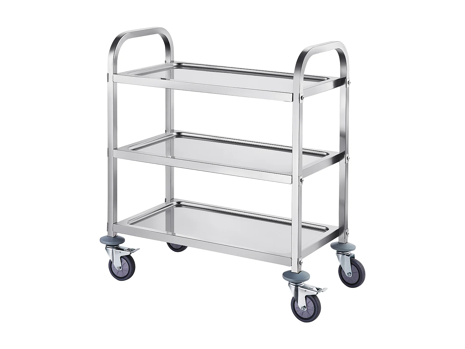 Carro de Herramientas SucceBuy Carro de Herramientas de 3 Niveles de Acero Inoxidable, 181 kg, Móvil, para Laboratorio Clínico