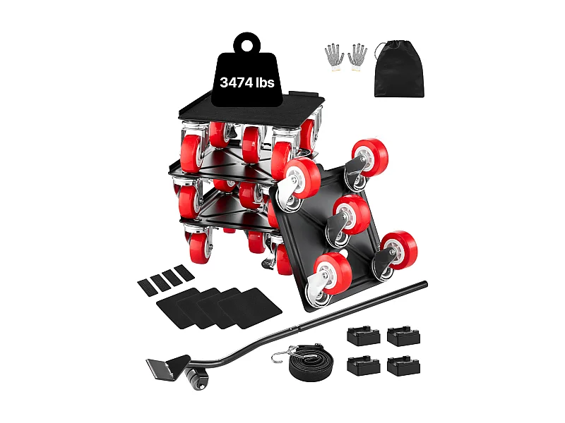 Wózek Meblowy Heavy Duty, SucceBuy Nośność 1575 kg, 5 Kółek
