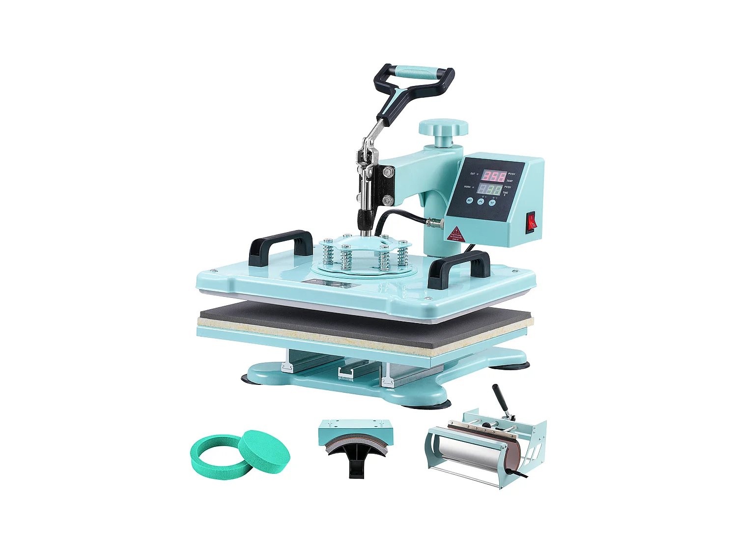 Heißpresse 5-in-1 SucceBuy mit Becherpresse für 0,88 l für T-Shirts 30,48x38,1 cm Grün