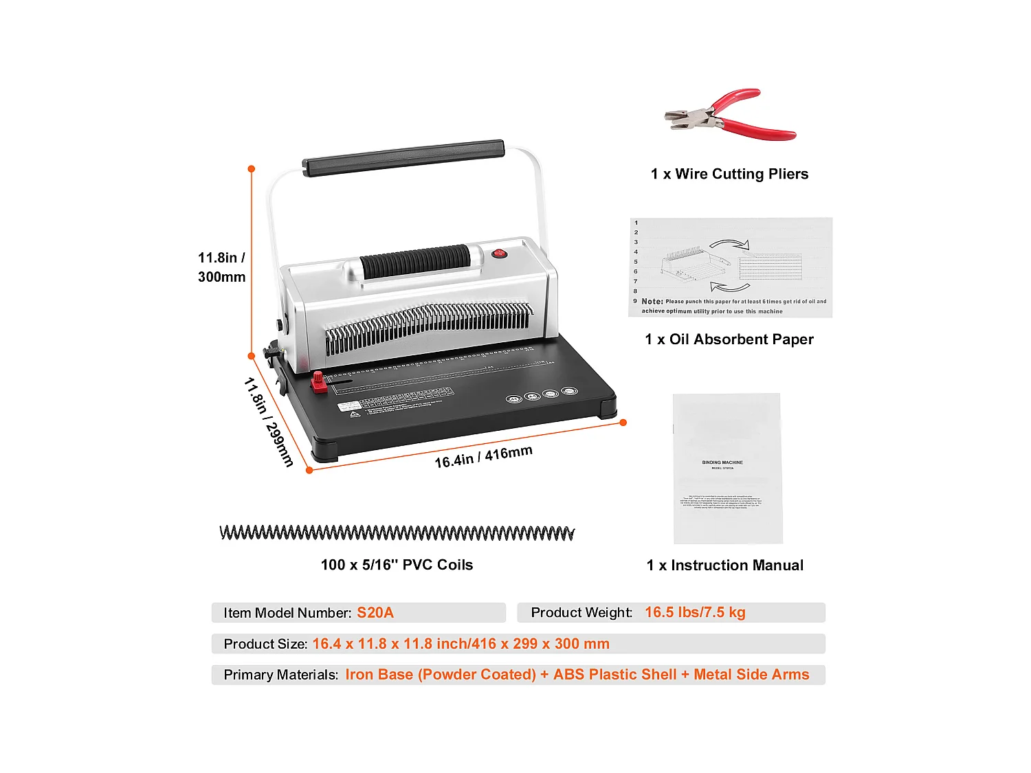 Relieuse Machine à Relier en Spirale SucceBuy Coil 100 Épines, Reliure Électrique
