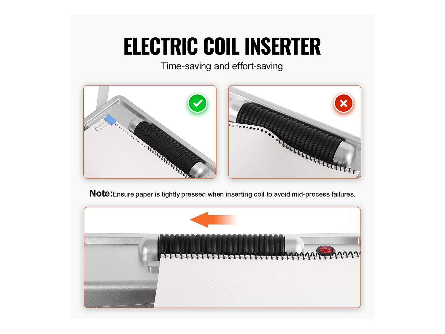 Relieuse Machine à Relier en Spirale SucceBuy Coil 100 Épines, Reliure Électrique