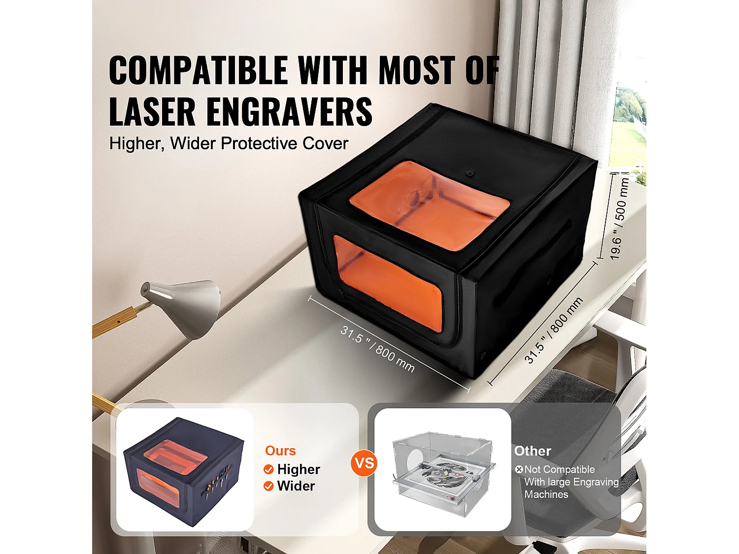 Grabador Láser SucceBuy Grabador Láser de 80.01 x 80.01 x 49.78 cm con Carcasa Ignífuga