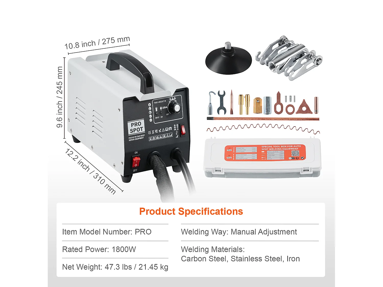 Kit de Réparation de Bosses pour Soudeuse à Goujon SucceBuy Machine d'Extraction de Bosses par Soudage par Points avec 7 Modes