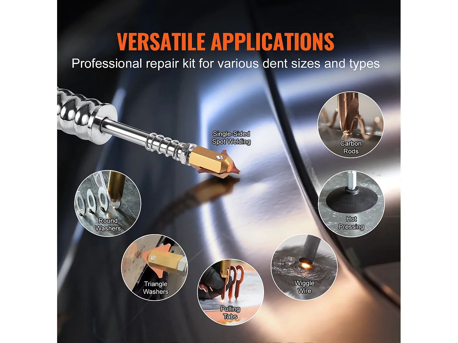 Kit de Réparation de Bosses pour Soudeuse à Goujon SucceBuy Machine d'Extraction de Bosses par Soudage par Points avec 7 Modes