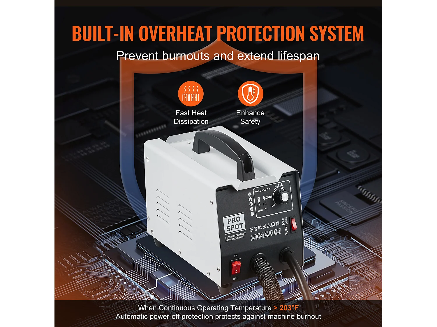 Kit de Réparation de Bosses pour Soudeuse à Goujon SucceBuy Machine d'Extraction de Bosses par Soudage par Points avec 7 Modes