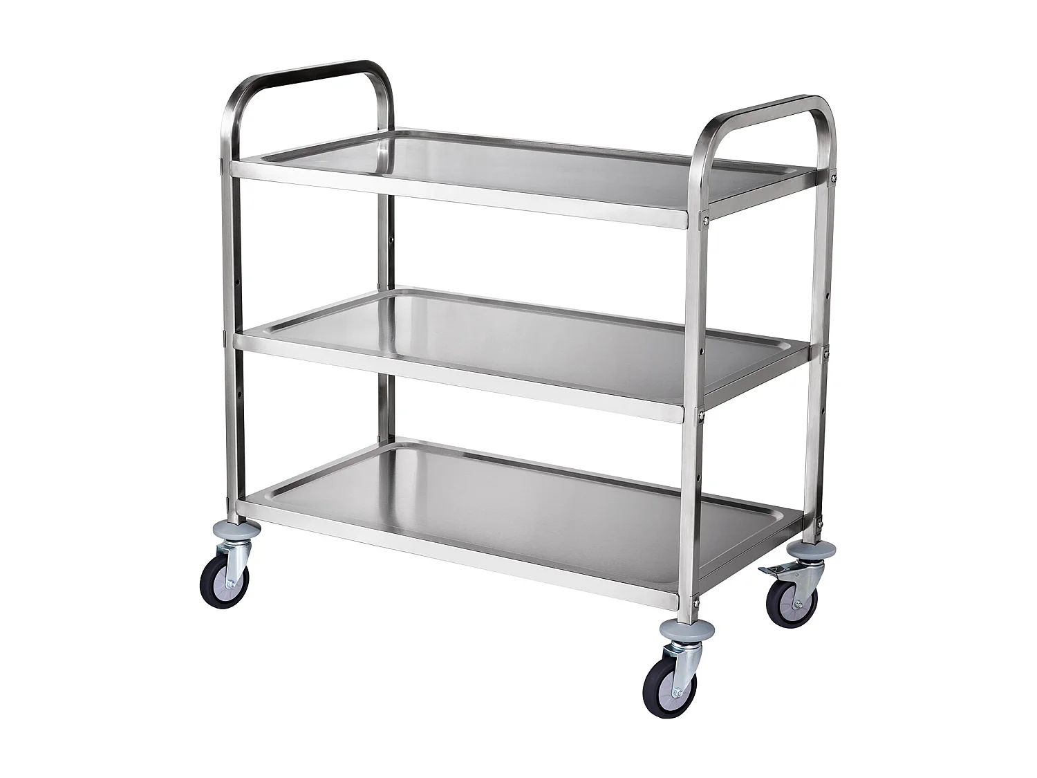 Chariot à Outils SucceBuy Chariot Utilitaire à 3 Niveaux, Chariot à Roulettes sur Roulettes, 95 x 50 x 95 cm, 204kg , 6 Crochets