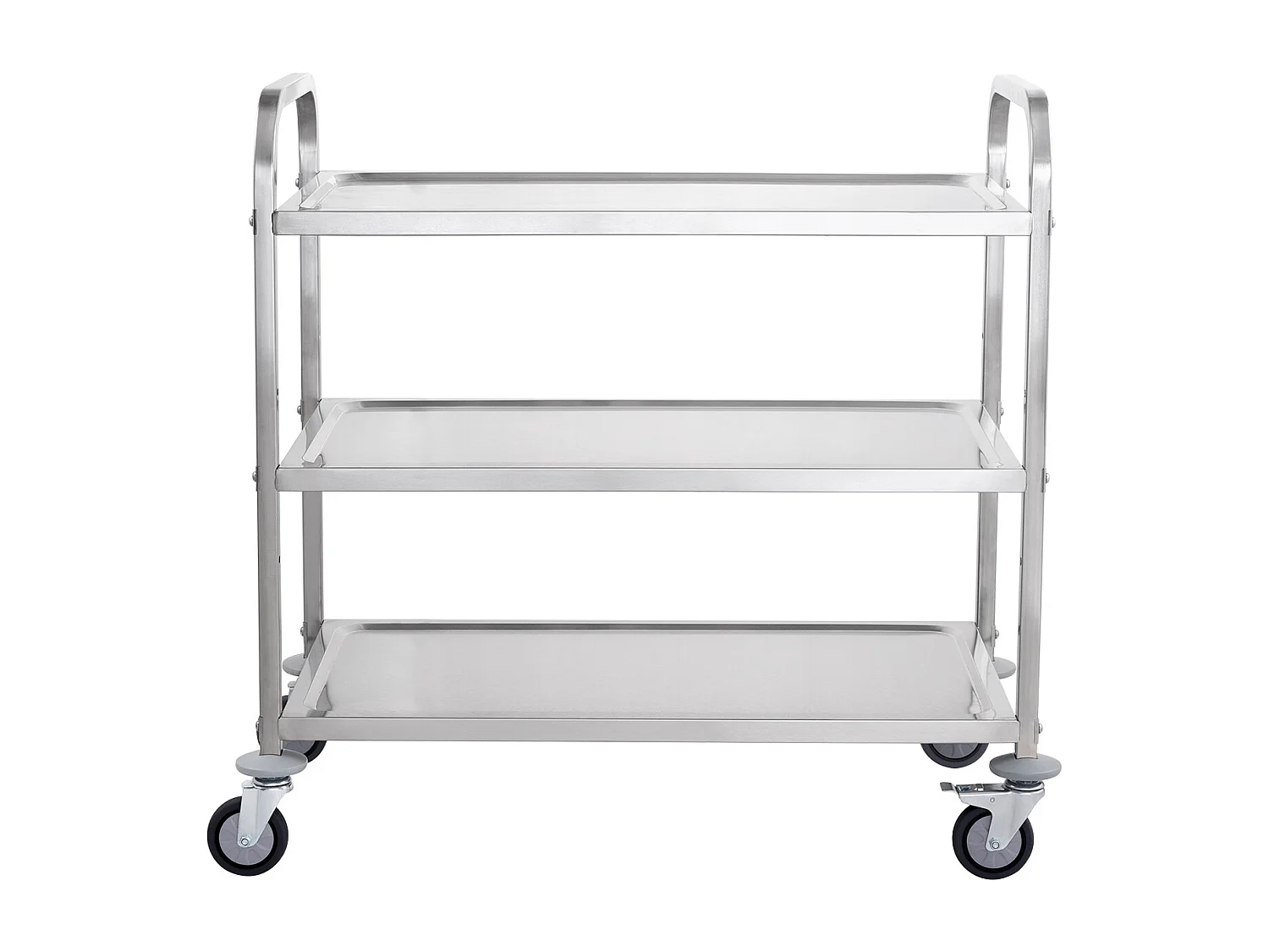 Chariot à Outils SucceBuy Chariot Utilitaire à 3 Niveaux, Chariot à Roulettes sur Roulettes, 95 x 50 x 95 cm, 204kg , 6 Crochets