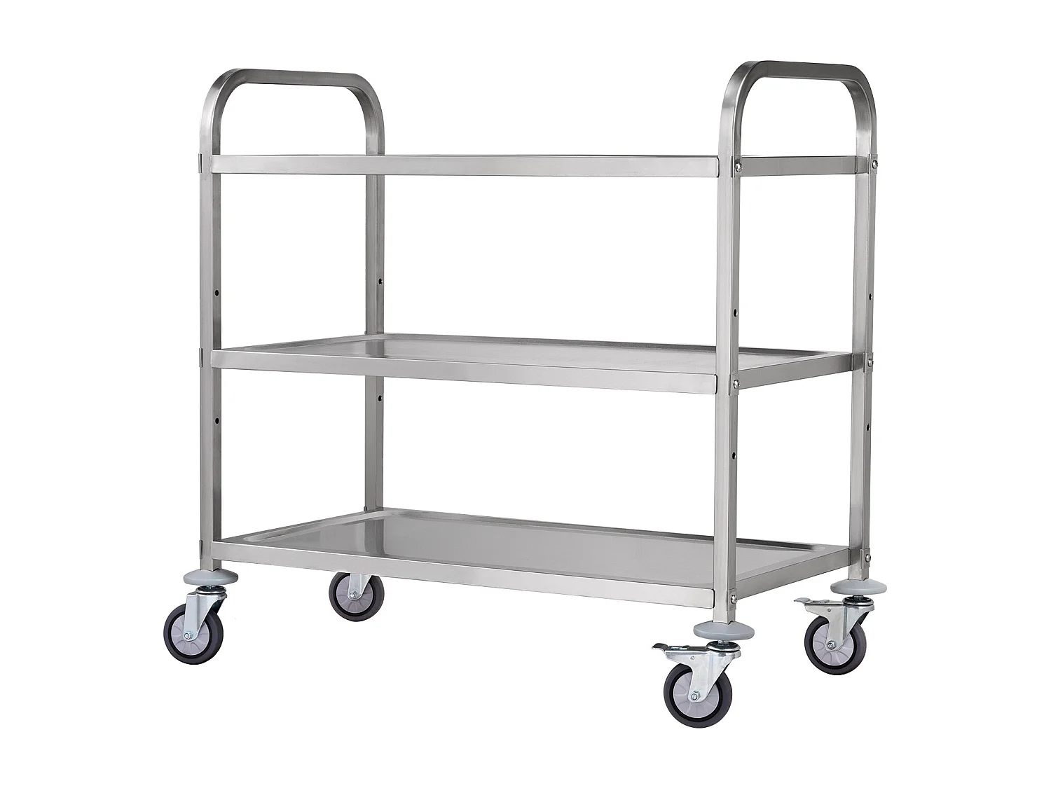 Chariot à Outils SucceBuy Chariot Utilitaire à 3 Niveaux, Chariot à Roulettes sur Roulettes, 95 x 50 x 95 cm, 204kg , 6 Crochets