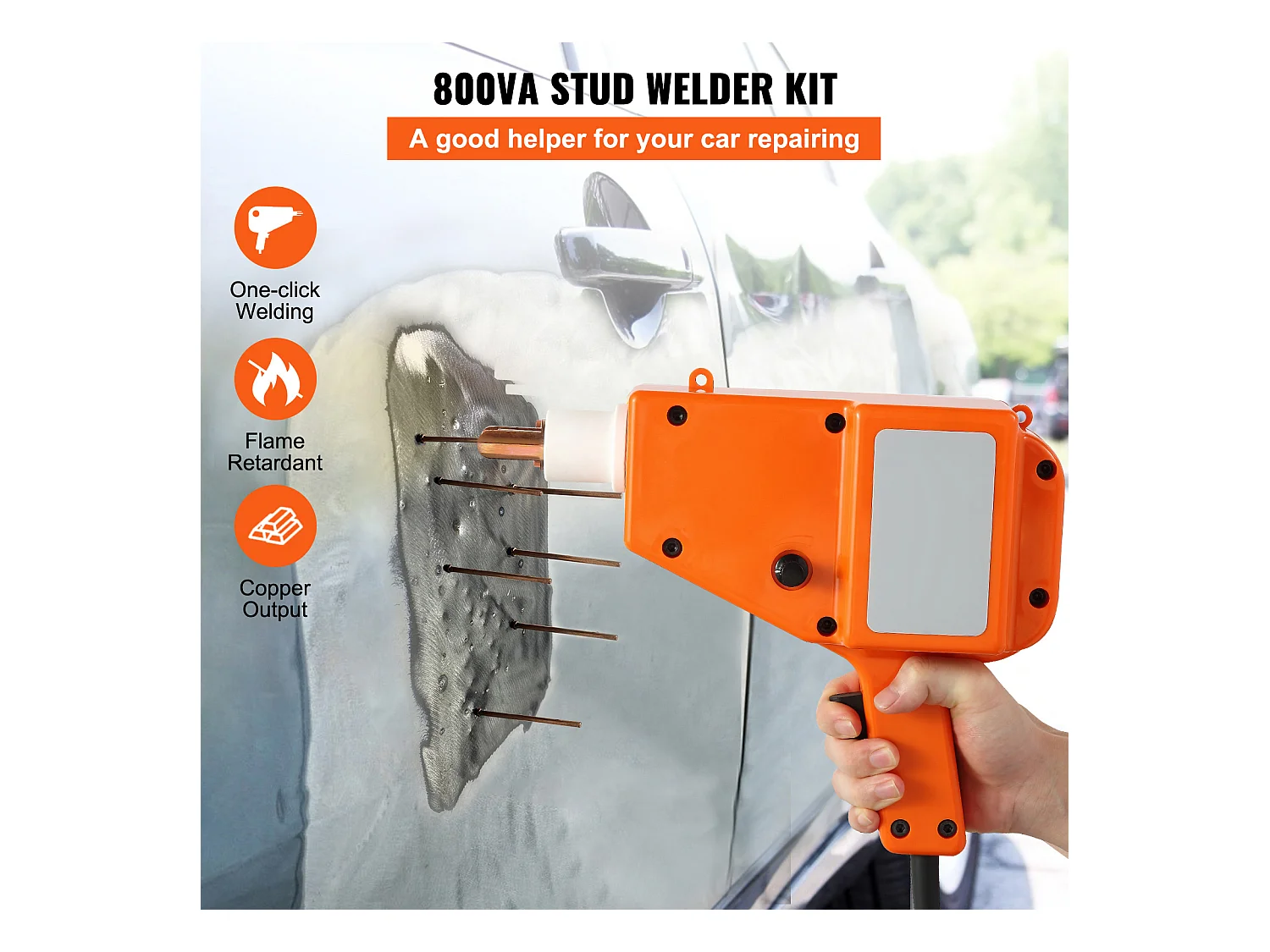 Kit de Réparation de Bosses pour Carrosserie SucceBuy 800 VA Soudeur de Goujons Extracteur de Bosses Spot