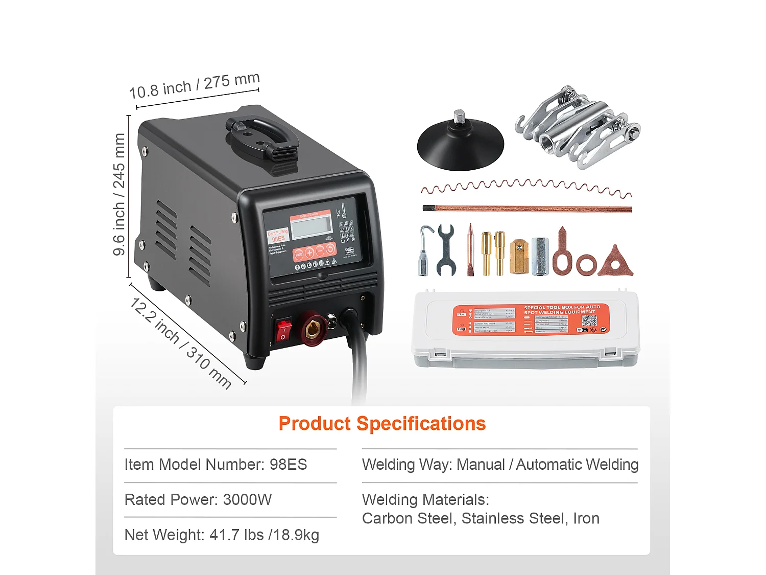 Kit De Reparación De Abolladuras Para Soldadora De Pernos SucceBuy, Soldadora Por Puntos 3 kW Con 9 Modos