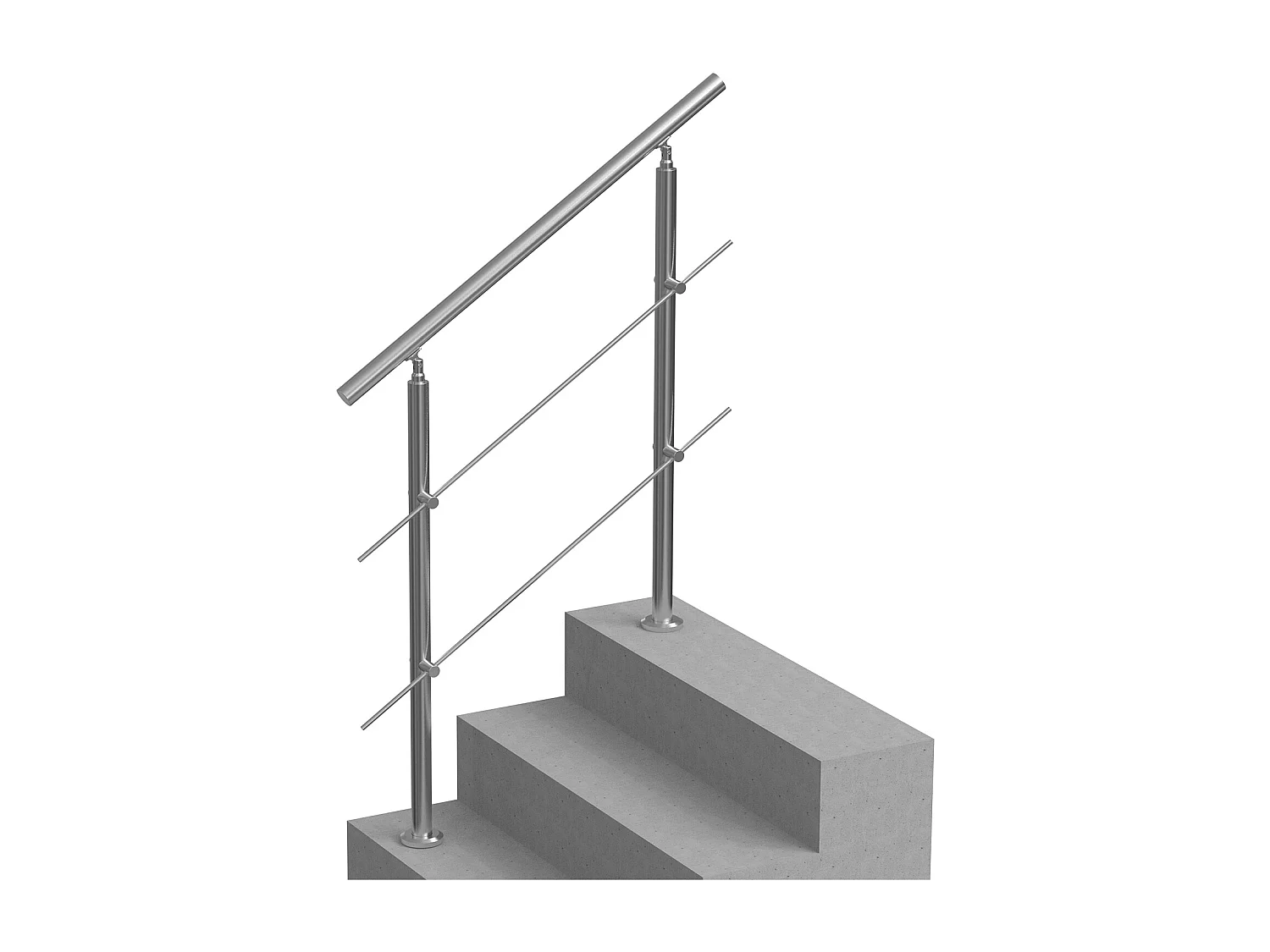 Main Courante SucceBuy Rambardes pour Marches Extérieures 2 Barres Transversales pour Porche et Terrasse 100CM