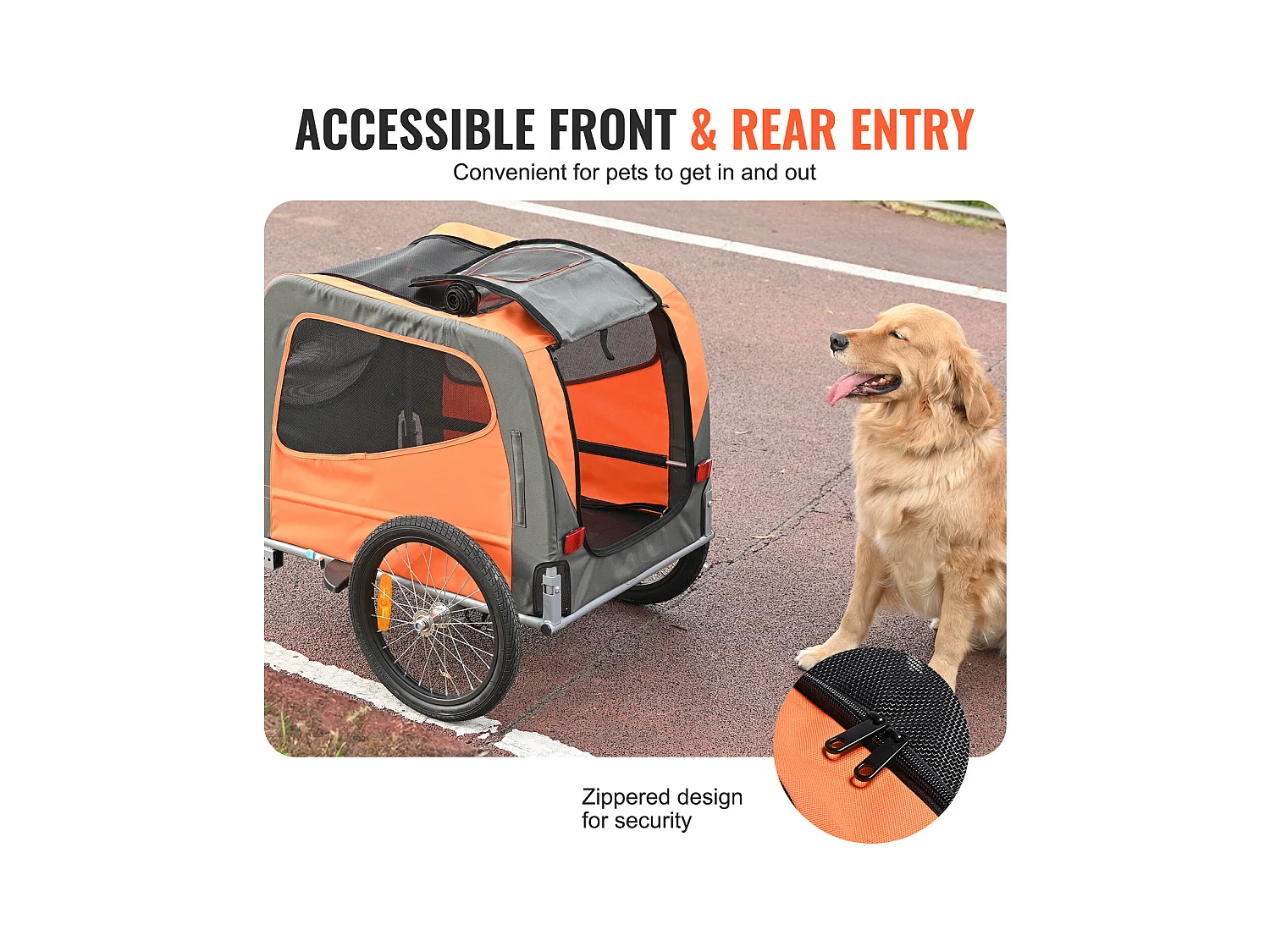 Remorque 2in1 de Vélo, SucceBuy Remorque pour Vélo pour Animaux de Compagnie, Porte-Vélo pour Chien et Chat, Charge de 30 kg, Acier Résistant à l'Eau