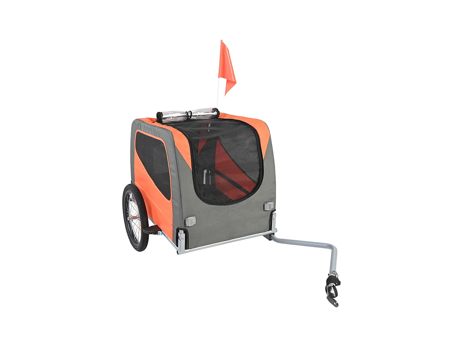 2-in-1-Fahrradanhänger, SucceBuy Haustier-Fahrradanhänger, Fahrradträger für Hunde und Katzen, Tragkraft 30 kg, wasserabweisender Stahl