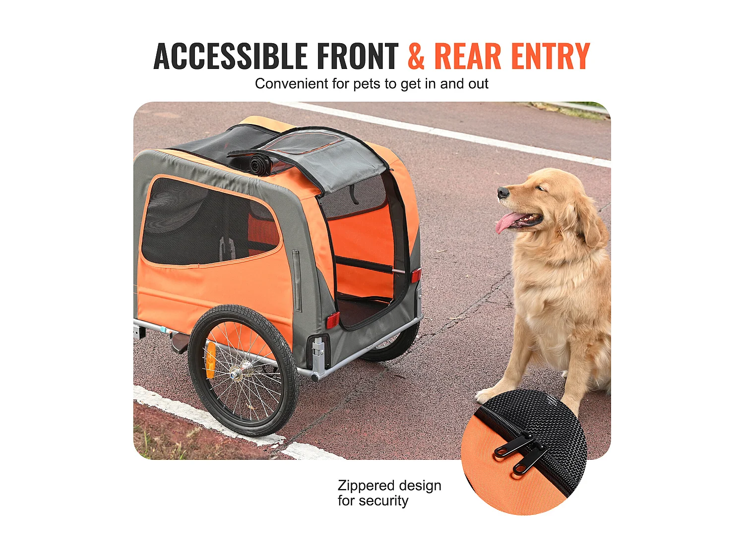 Remorque 2in1 de Vélo, SucceBuy Remorque pour Vélo pour Animaux de Compagnie, Porte-Vélo pour Chien et Chat, Charge de 30 kg, Acier Résistant à l'Eau