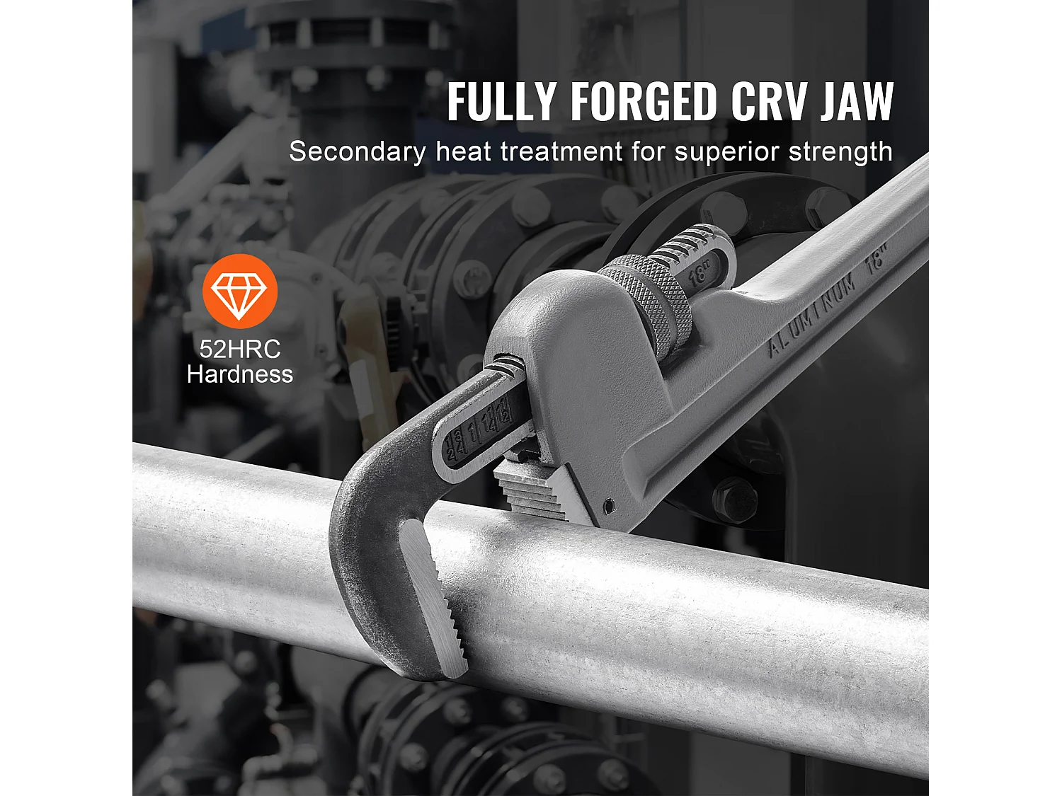 Clé SucceBuy Ensemble de 3 Clés à Pipe en Aluminium 25.40/35.56/45.72 CM, Plomberie, Mâchoire CRV