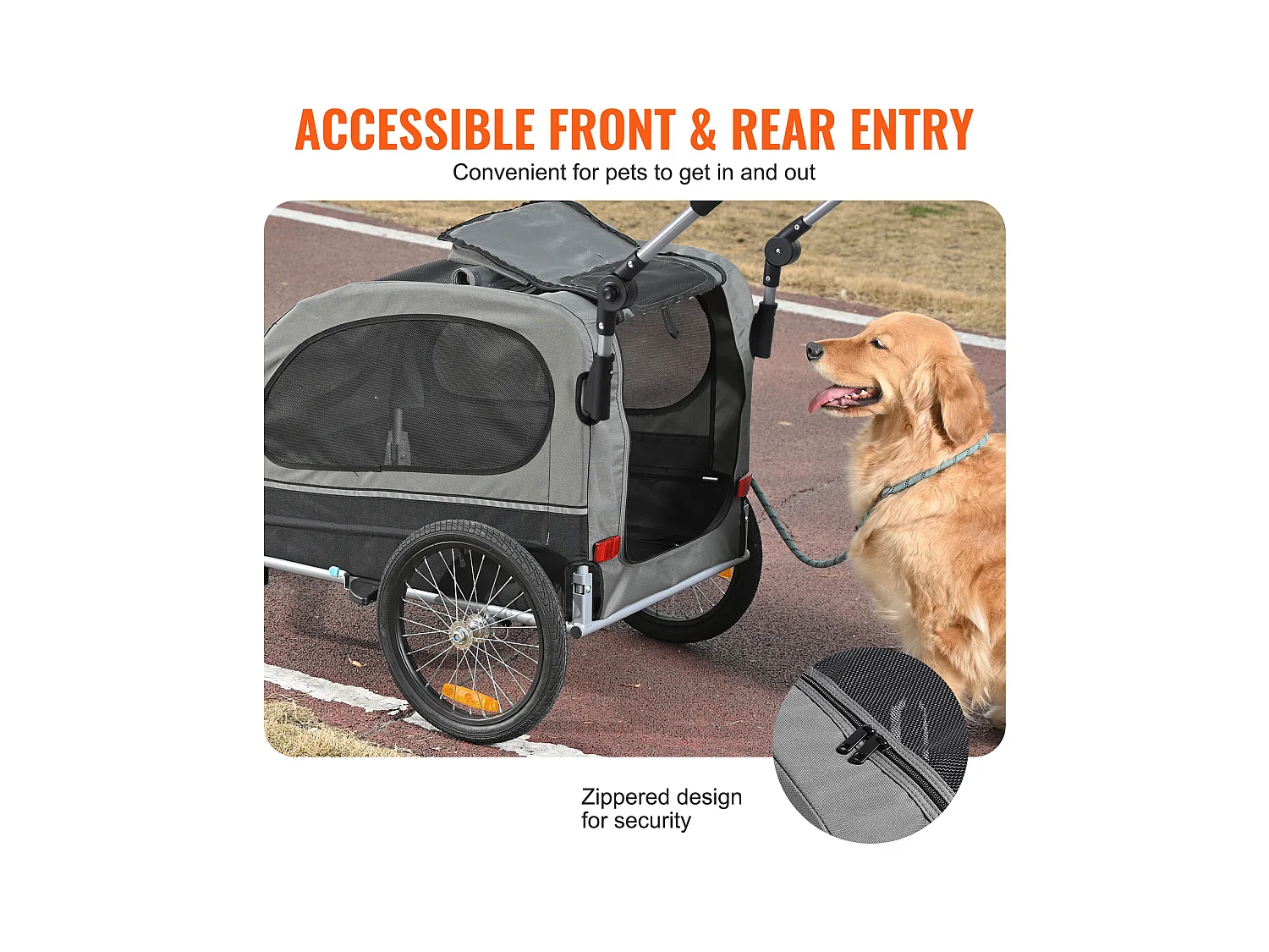 Reboque de Bicicleta 2 em 1, SucceBuy Reboque e Carrinho para Cães e Gatos, Capacidade de 40 kg, Resistente à Água