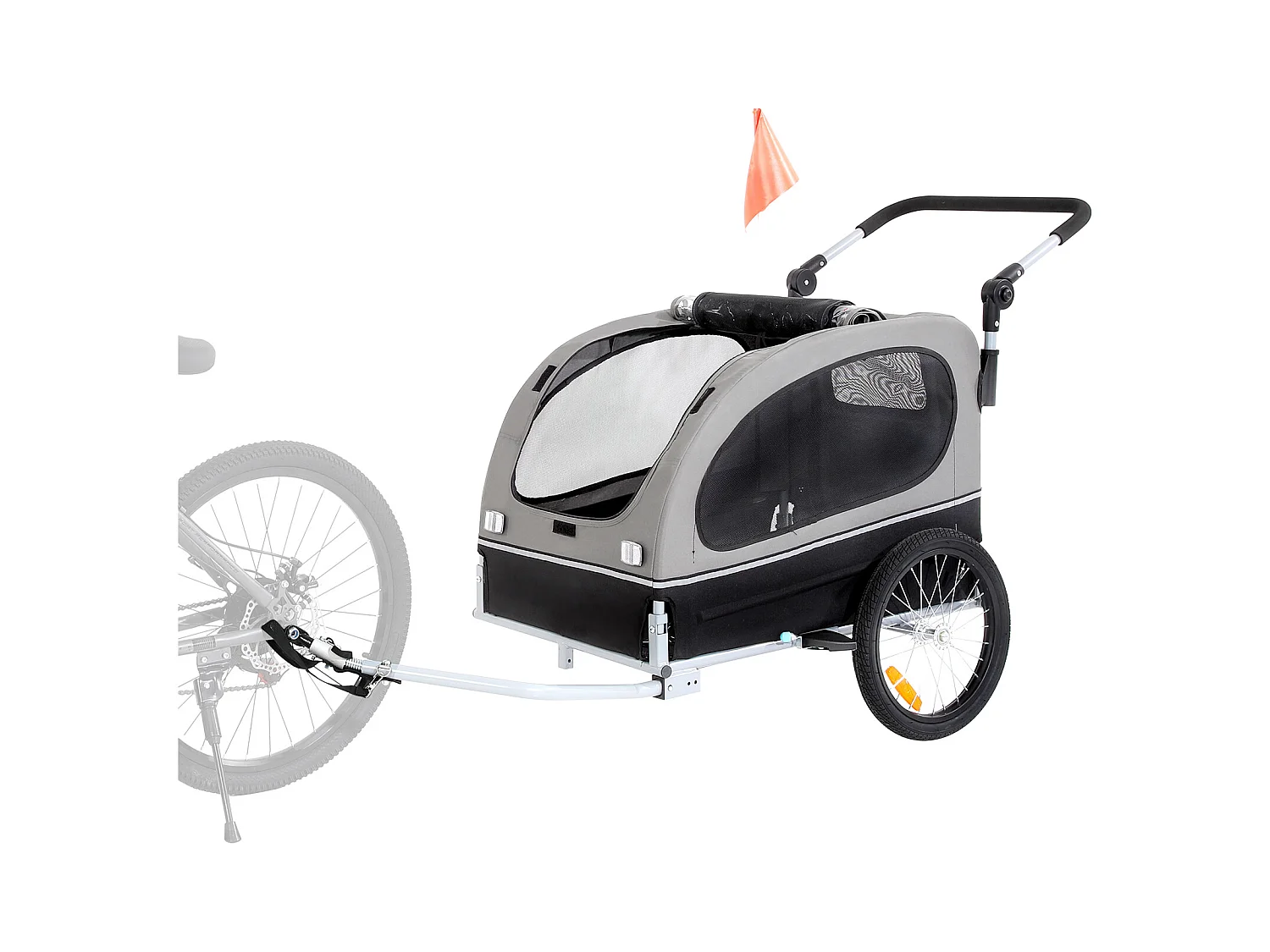 Reboque de Bicicleta 2 em 1, SucceBuy Reboque e Carrinho para Cães e Gatos, Capacidade de 40 kg, Resistente à Água