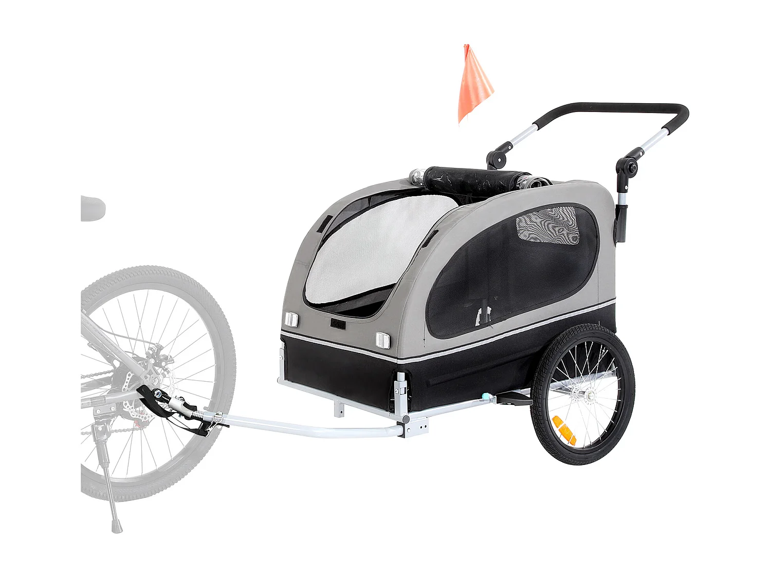 Remorque 2in1 de Vélo, SucceBuy Remorque et Poussette pour Chien et Chat, Capacité de 40 kg, Résistante à l'Eau