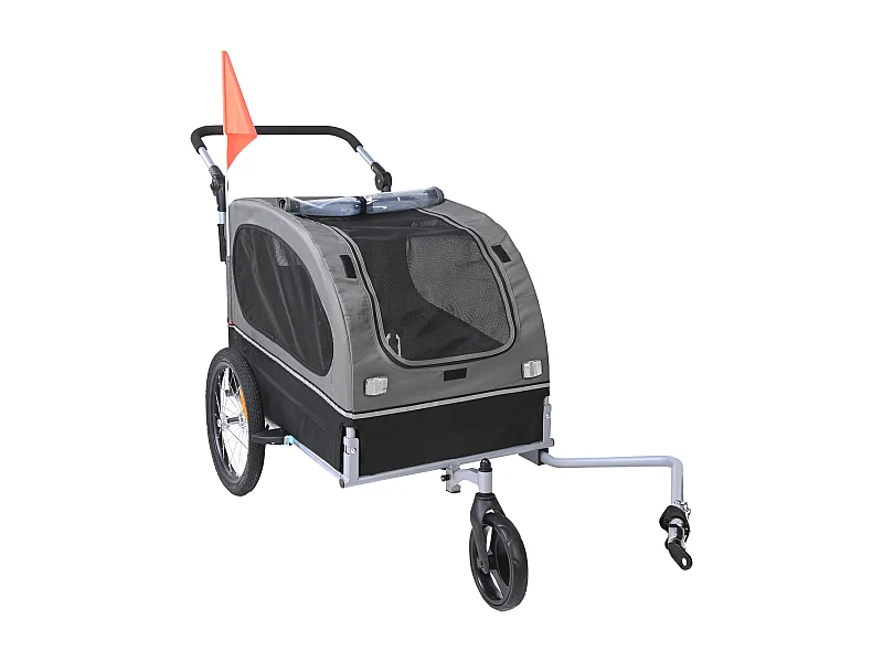 Remorque 2in1 de Vélo, SucceBuy Remorque et Poussette pour Chien et Chat, Capacité de 40 kg, Résistante à l'Eau
