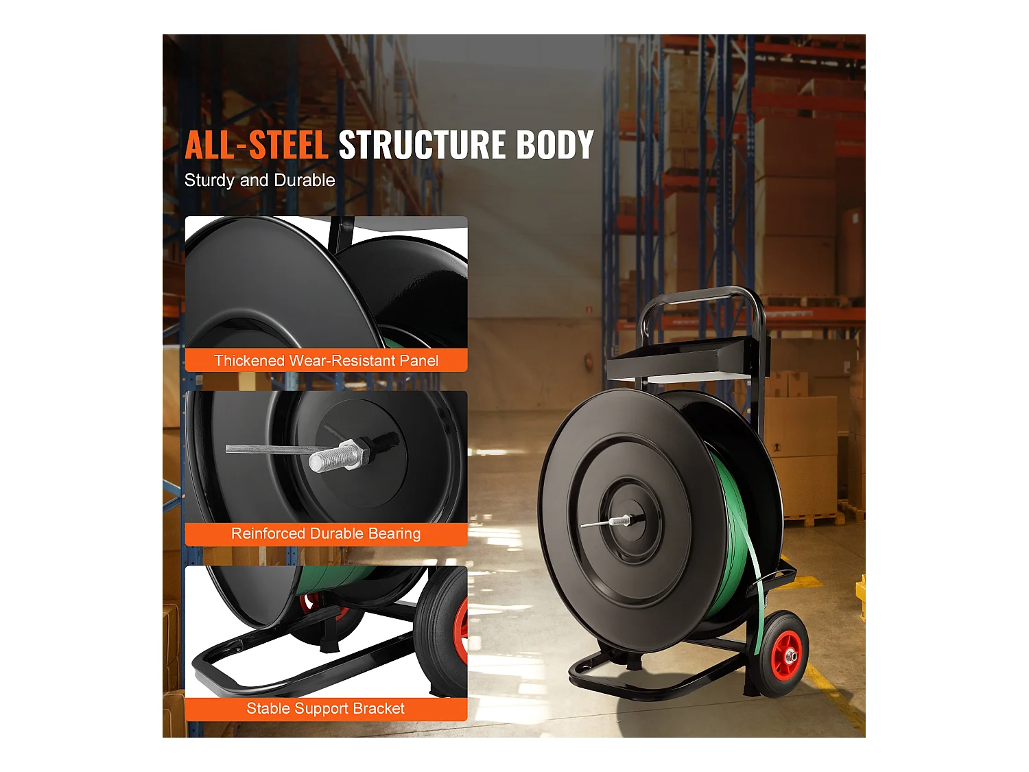 Herramientas de Atornillado SucceBuy Banding, Núcleo 20,32/40,64 cm, PET/PP/Fibra/Acero Robusto, Negro