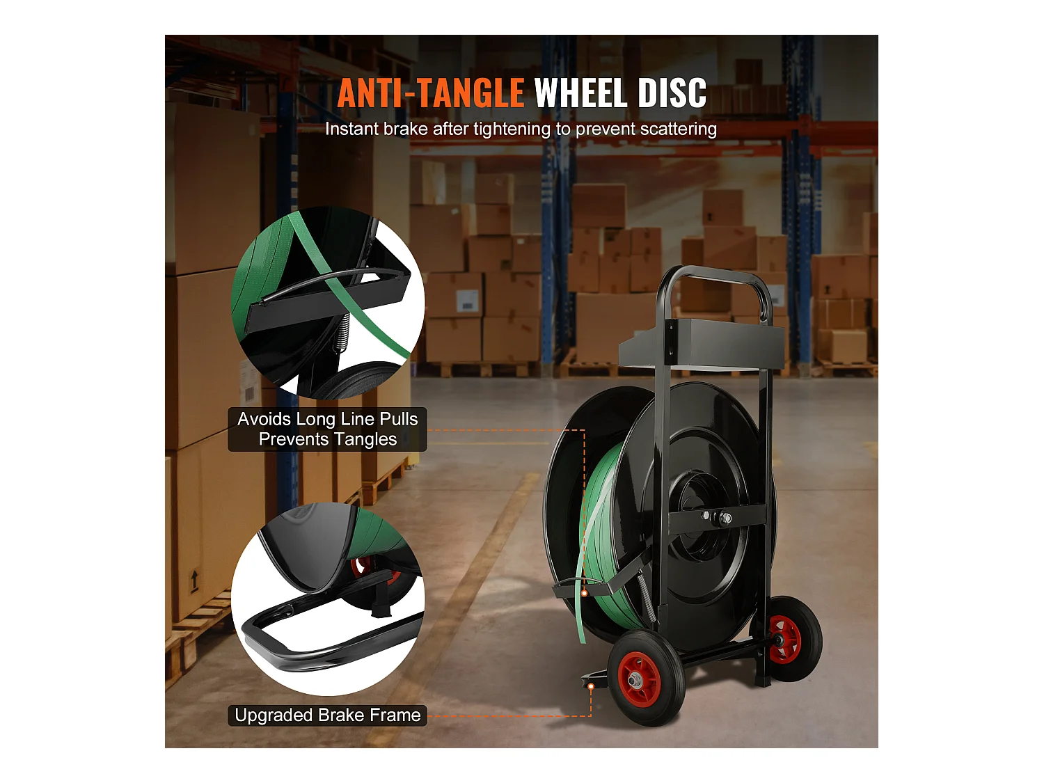 Herramientas de Atornillado SucceBuy Banding, Núcleo 20,32/40,64 cm, PET/PP/Fibra/Acero Robusto, Negro