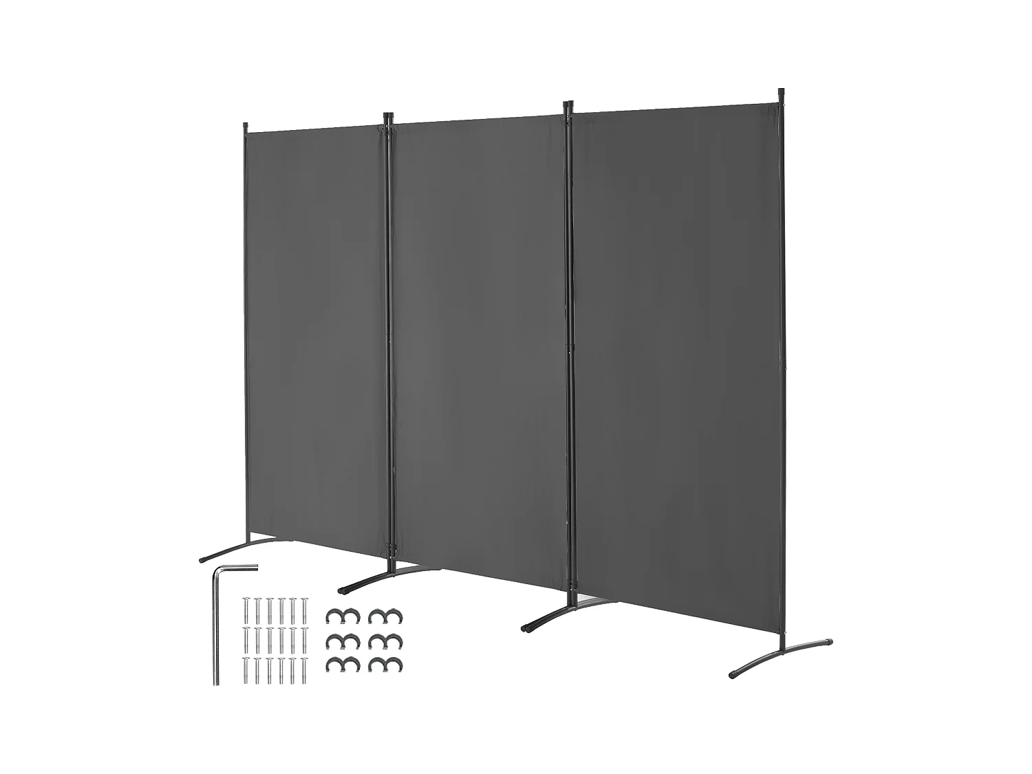 Cloison de Séparation SucceBuy Séparateur de Pièce à 3 Panneaux, Paravent de Confidentialité Pliable, Cloison Portable pour Bureau, Chambre à Coucher, Bureau, Gris