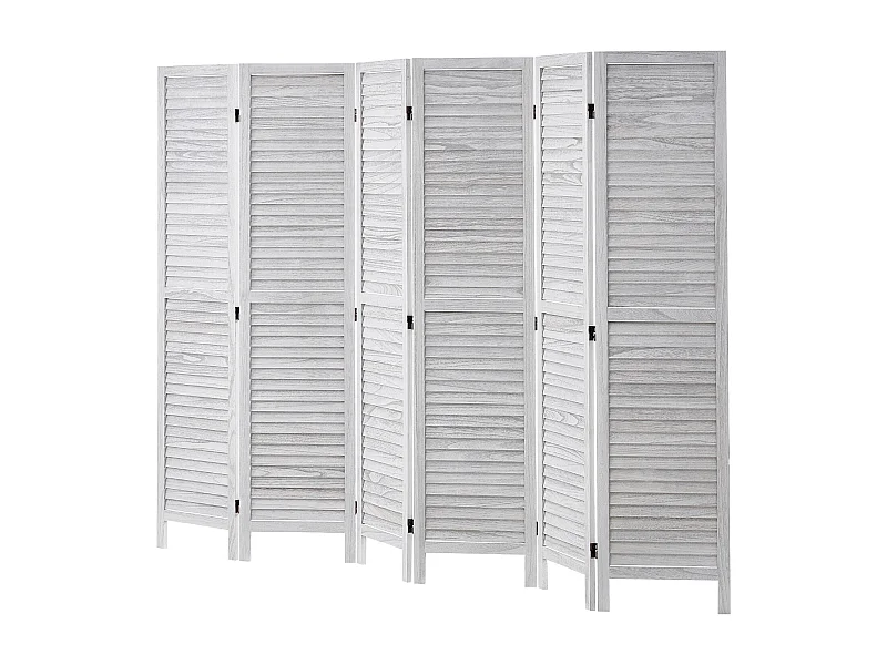 Cloison de Séparation en Bois à 6 Panneaux SucceBuy, Écran de Confidentialité en Bois pour la Séparation des Pièces