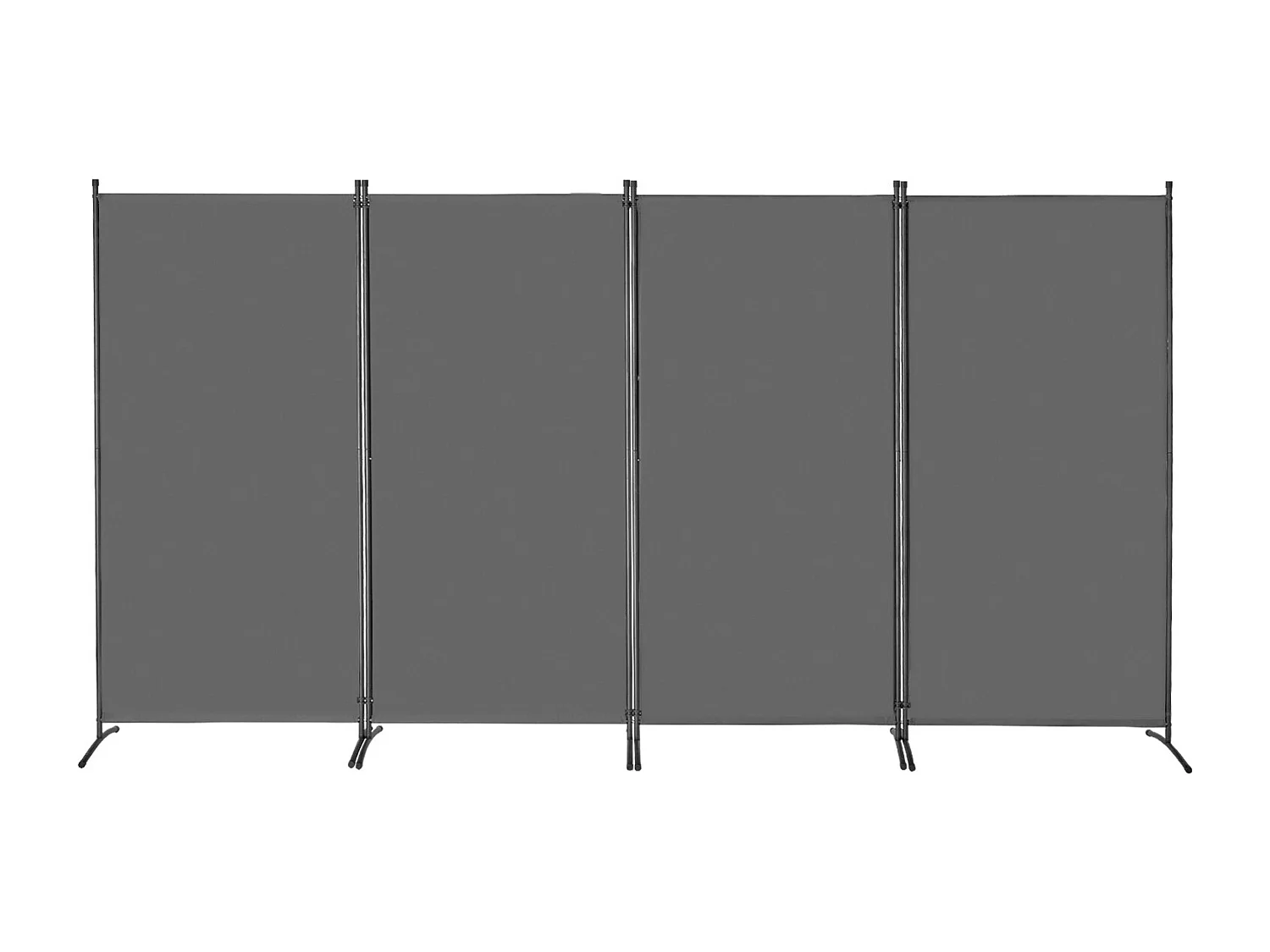 Cloison de Séparation SucceBuy Cloison de Séparation à 4 Panneaux, Paravent de Confidentialité Pliable, Cloison Portable pour Séparation de Pièce, Gris