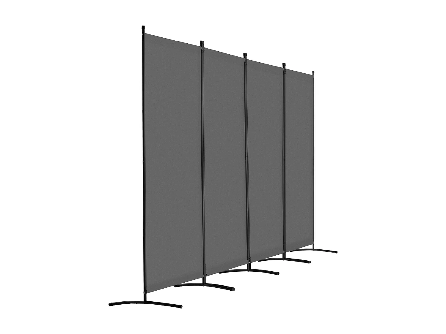 Cloison de Séparation SucceBuy Cloison de Séparation à 4 Panneaux, Paravent de Confidentialité Pliable, Cloison Portable pour Séparation de Pièce, Gris