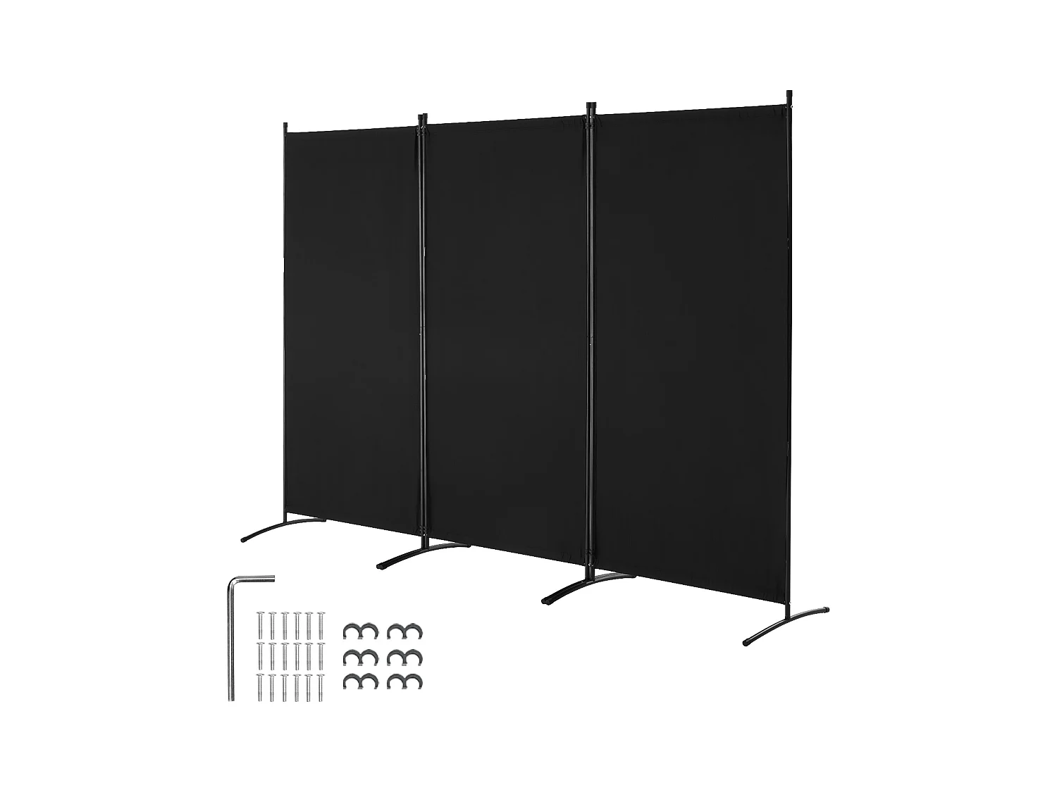 Cloison de Séparation SucceBuy Cloison de Séparation, Paravent de Confidentialité Pliable à 3 Panneaux, Cloison Portable pour Séparation de Pièce, Noir