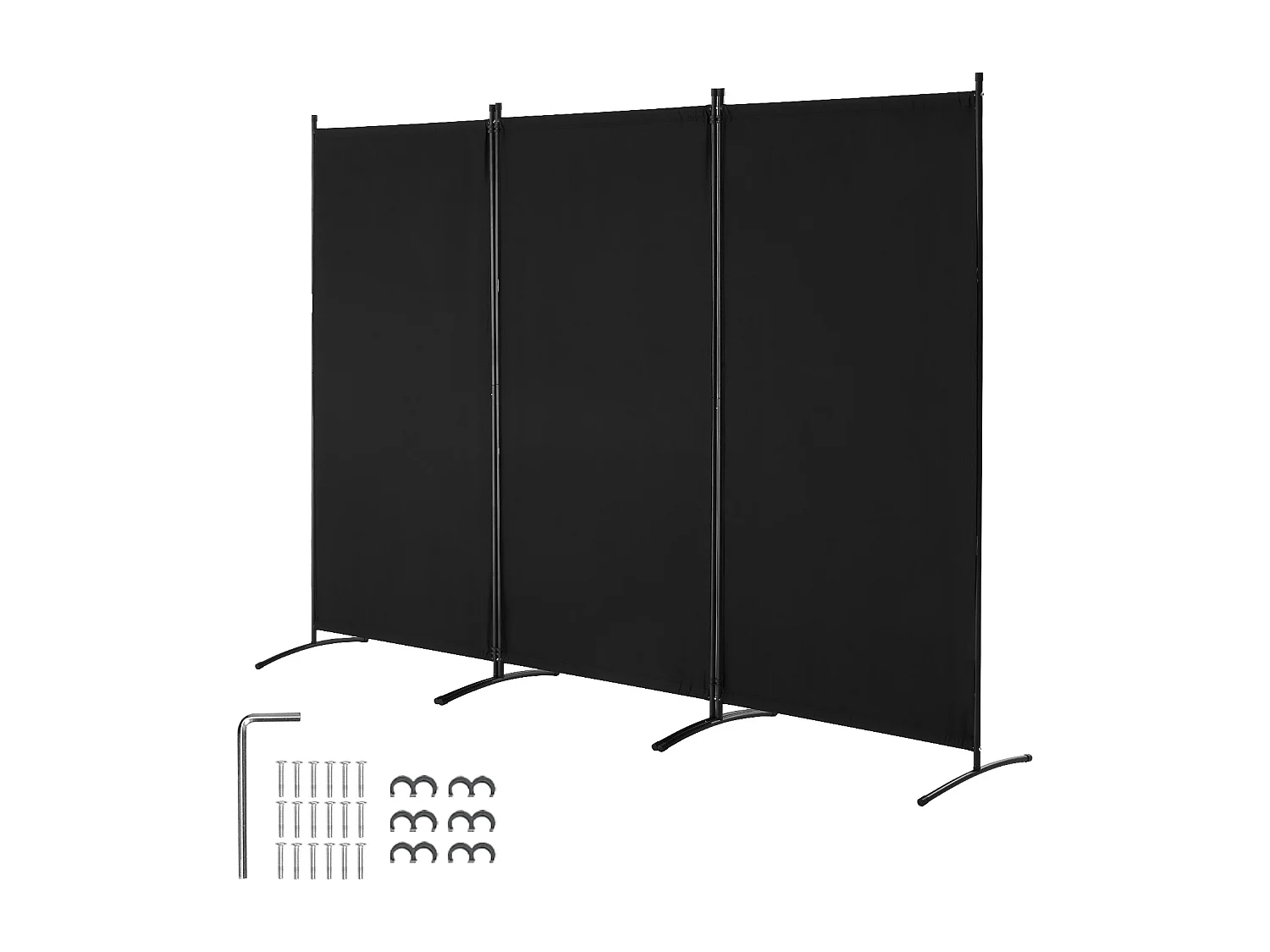 Cloison de Séparation SucceBuy Cloison de Séparation, Paravent de Confidentialité Pliable à 3 Panneaux, Cloison Portable pour Séparation de Pièce, Noir