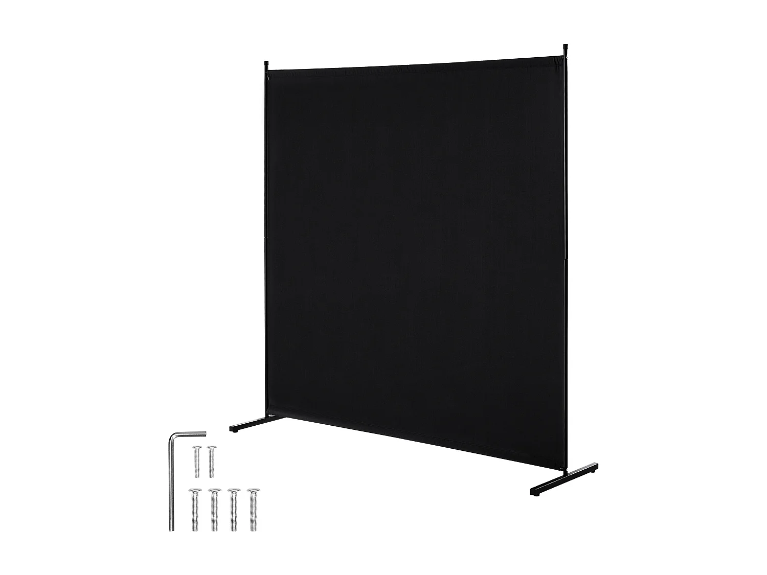 Cloison de Séparation SucceBuy Cloison de Séparation, Écran de Confidentialité à Panneau Unique de 1.8 m, Cloison Autoportante, Tissu Noir
