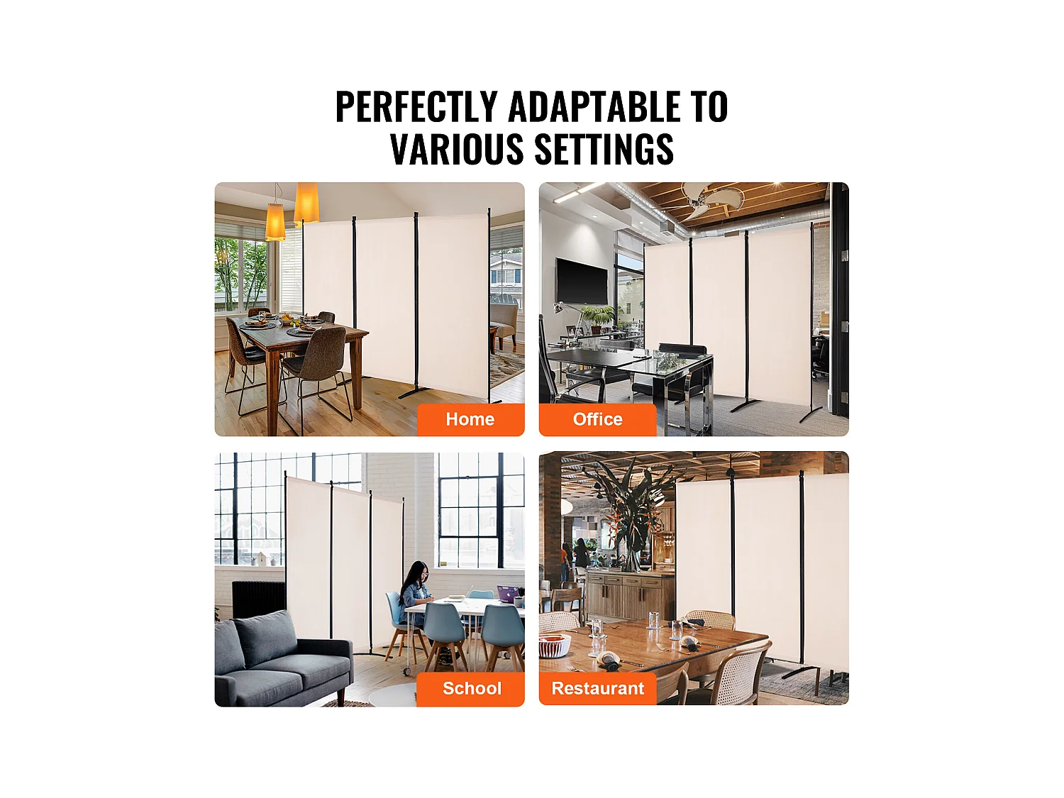 Cloison de Séparation SucceBuy Cloison de Séparation, Paravent de Confidentialité Pliable à 3 Panneaux, Cloison Portable pour Séparation de Pièce, Tissu Beige