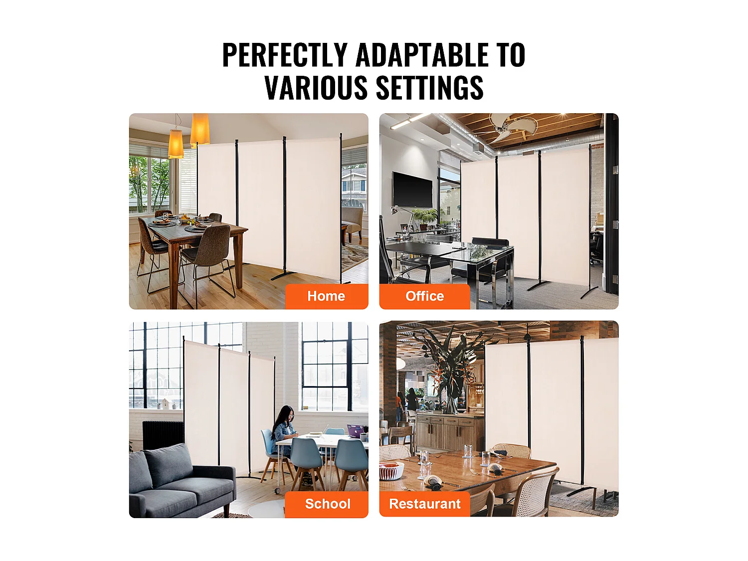 Cloison de Séparation SucceBuy Cloison de Séparation, Paravent de Confidentialité Pliable à 3 Panneaux, Cloison Portable pour Séparation de Pièce, Tissu Beige