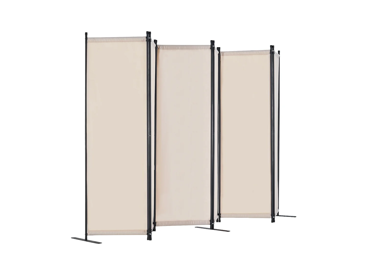 Cloison de Séparation SucceBuy Cloison de Séparation, 6 Panneaux Pliables, Cloison Portable pour Séparation de Pièce, Autoportante pour Bureau, Tissu Beige