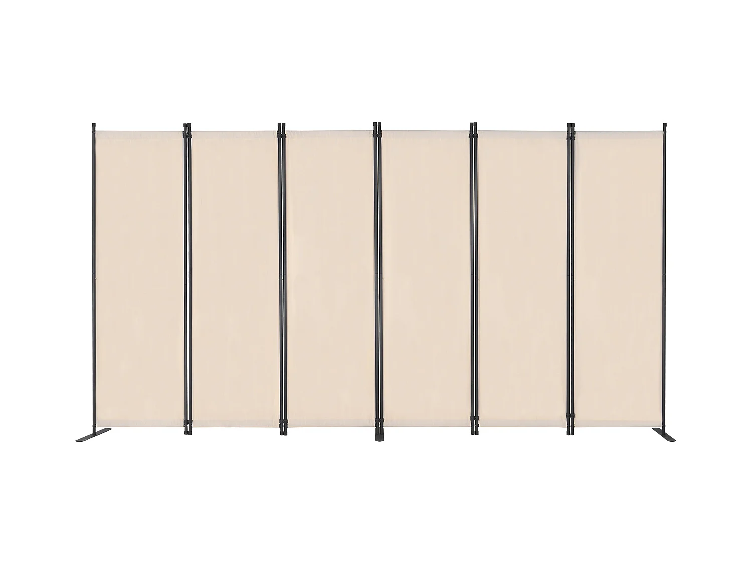 Cloison de Séparation SucceBuy Cloison de Séparation, 6 Panneaux Pliables, Cloison Portable pour Séparation de Pièce, Autoportante pour Bureau, Tissu Beige
