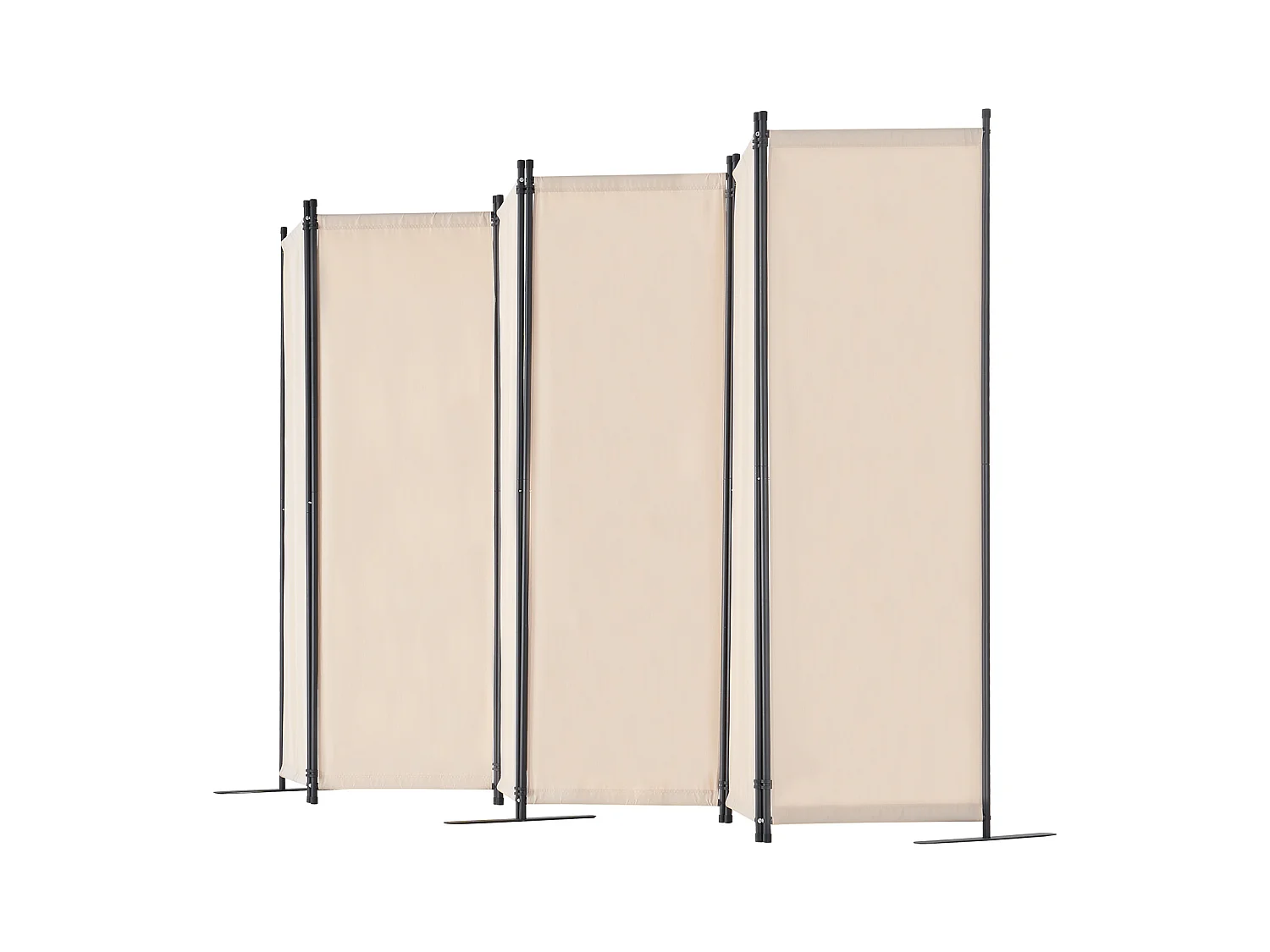 Cloison de Séparation SucceBuy Cloison de Séparation, 6 Panneaux Pliables, Cloison Portable pour Séparation de Pièce, Autoportante pour Bureau, Tissu Beige