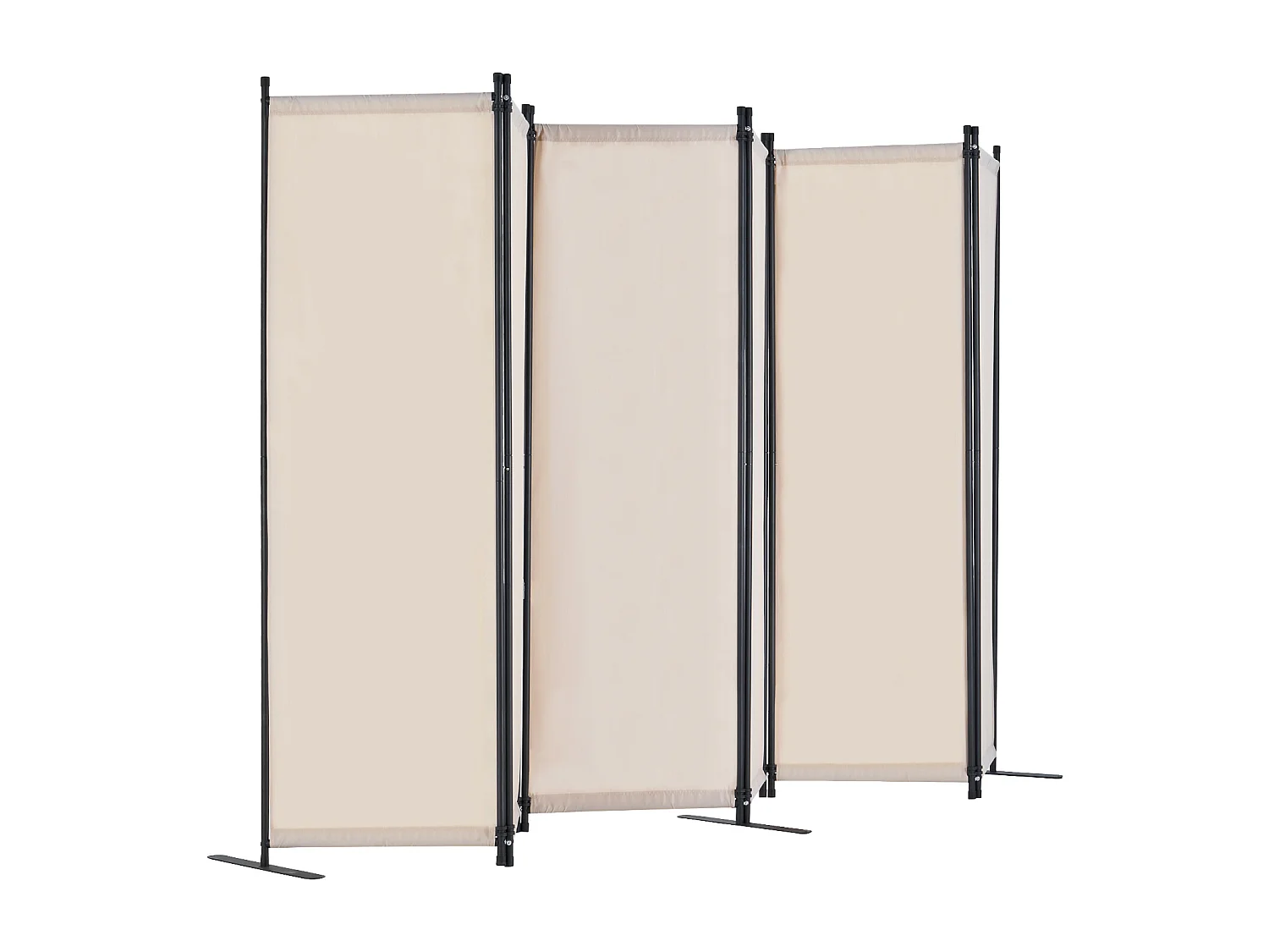 Cloison de Séparation SucceBuy Cloison de Séparation, 6 Panneaux Pliables, Cloison Portable pour Séparation de Pièce, Autoportante pour Bureau, Tissu Beige