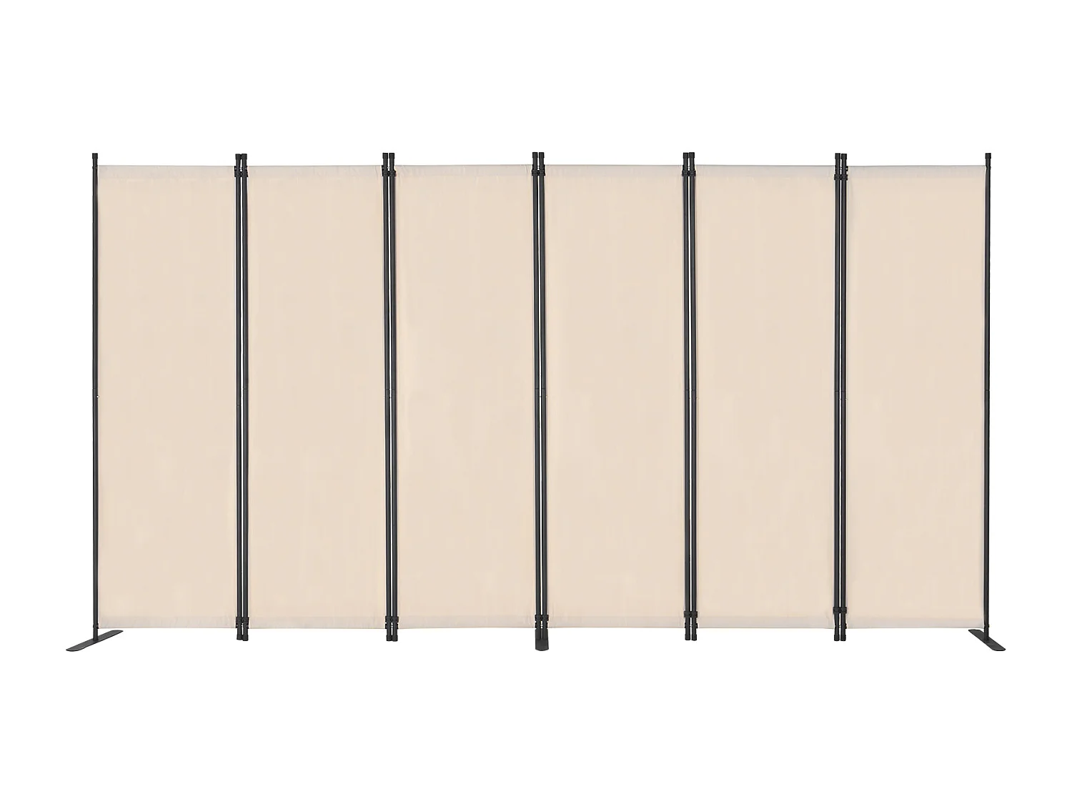 Cloison de Séparation SucceBuy Cloison de Séparation, 6 Panneaux Pliables, Cloison Portable pour Séparation de Pièce, Autoportante pour Bureau, Tissu Beige