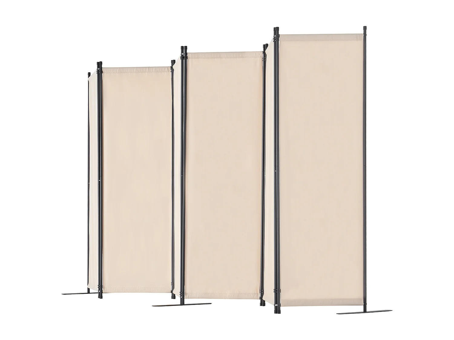Cloison de Séparation SucceBuy Cloison de Séparation, 6 Panneaux Pliables, Cloison Portable pour Séparation de Pièce, Autoportante pour Bureau, Tissu Beige