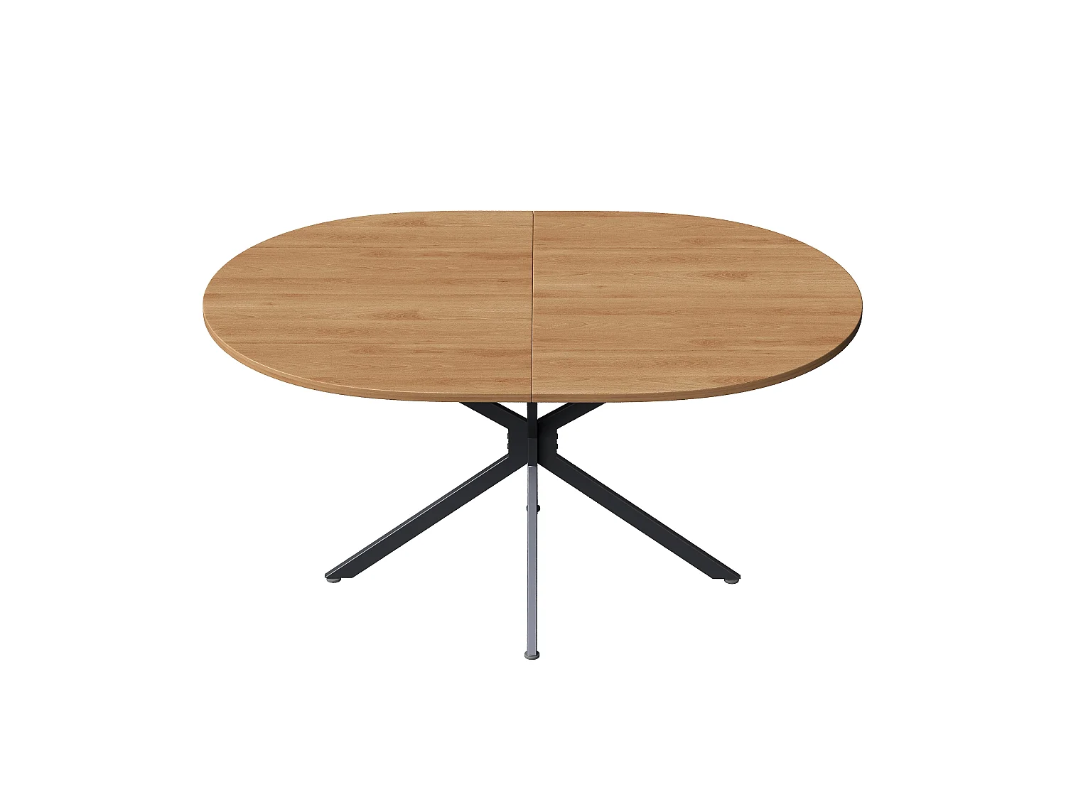 Eettafel voor 4-6 personen 120x80cm in MDF met gekruiste poten, houtnerf, licht natuurlijk